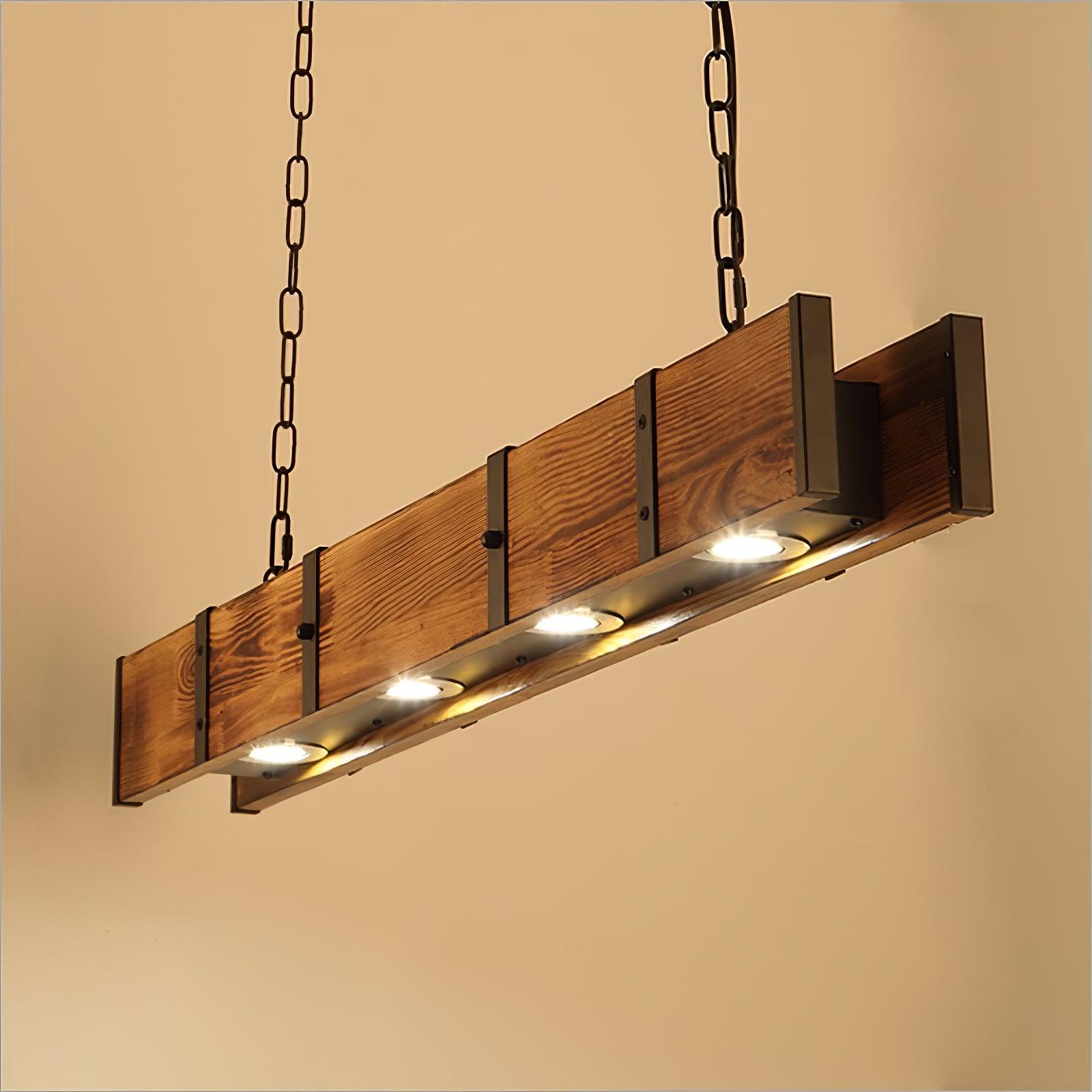 Lustra Chandelier Pleva Linear Natural Wood-Neutral Decor