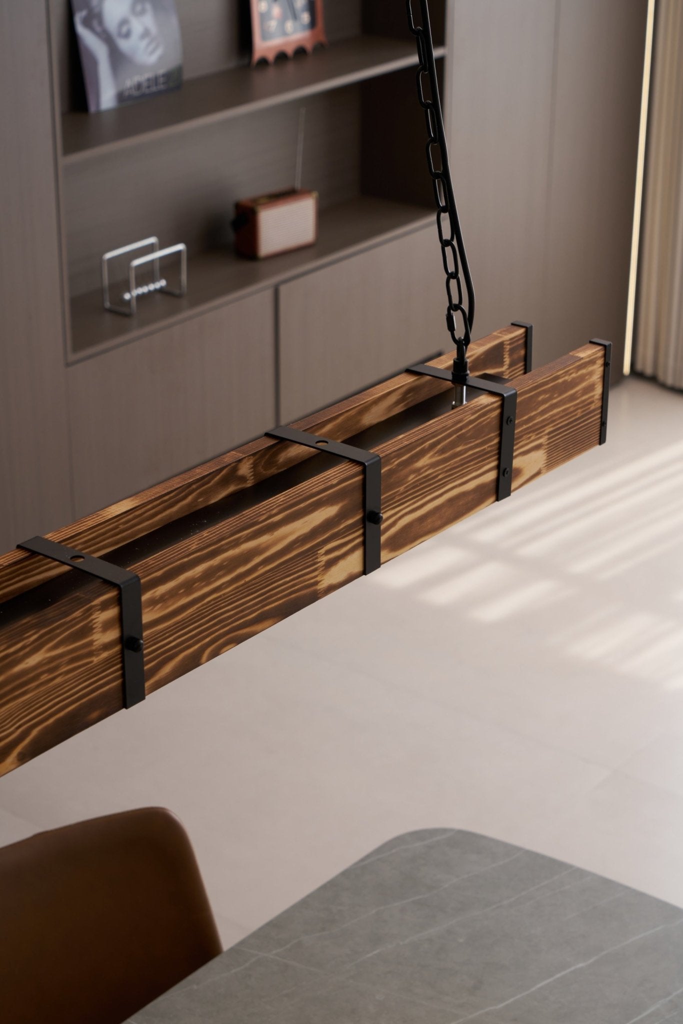 Lustra Chandelier Pleva Linear Natural Wood-Neutral Decor
