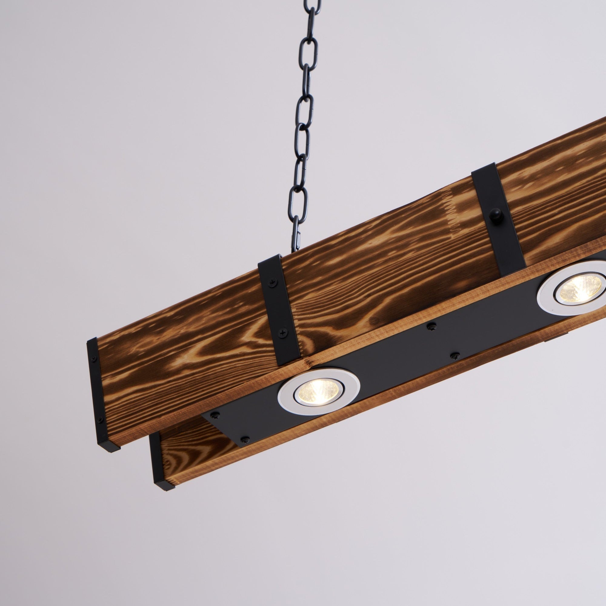 Lustra Chandelier Pleva Linear Natural Wood-Neutral Decor