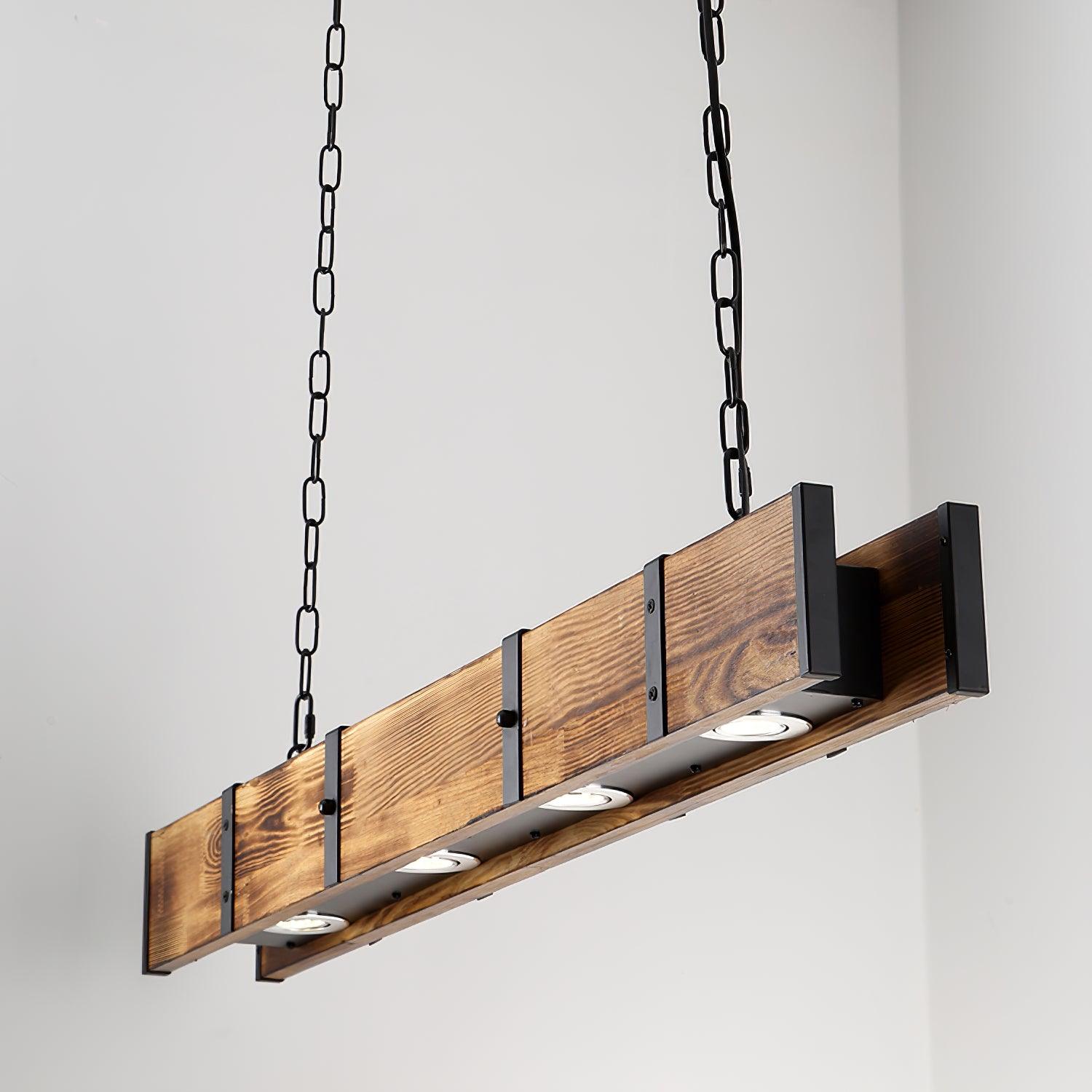 Lustra Chandelier Pleva Linear Natural Wood-Neutral Decor