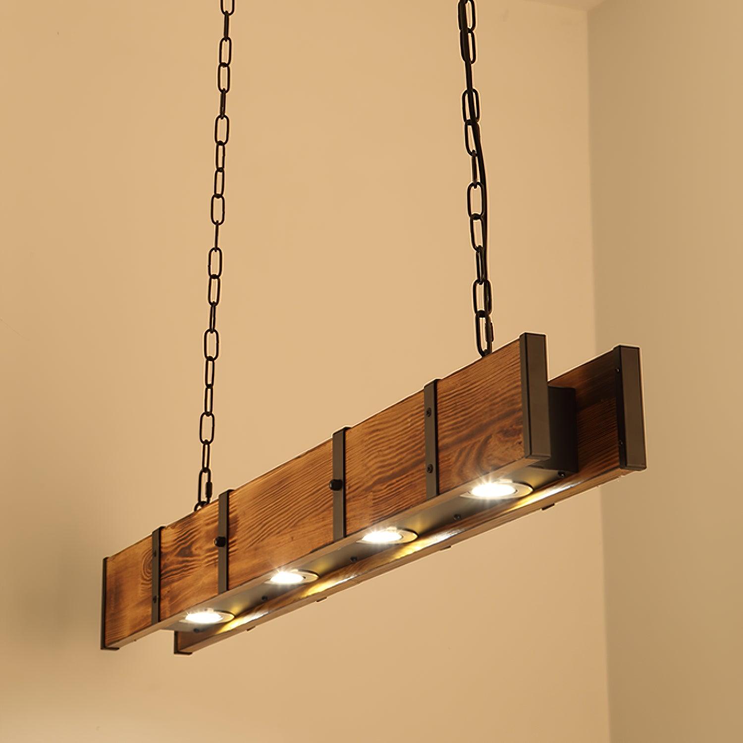 Lustra Chandelier Pleva Linear Natural Wood-Neutral Decor