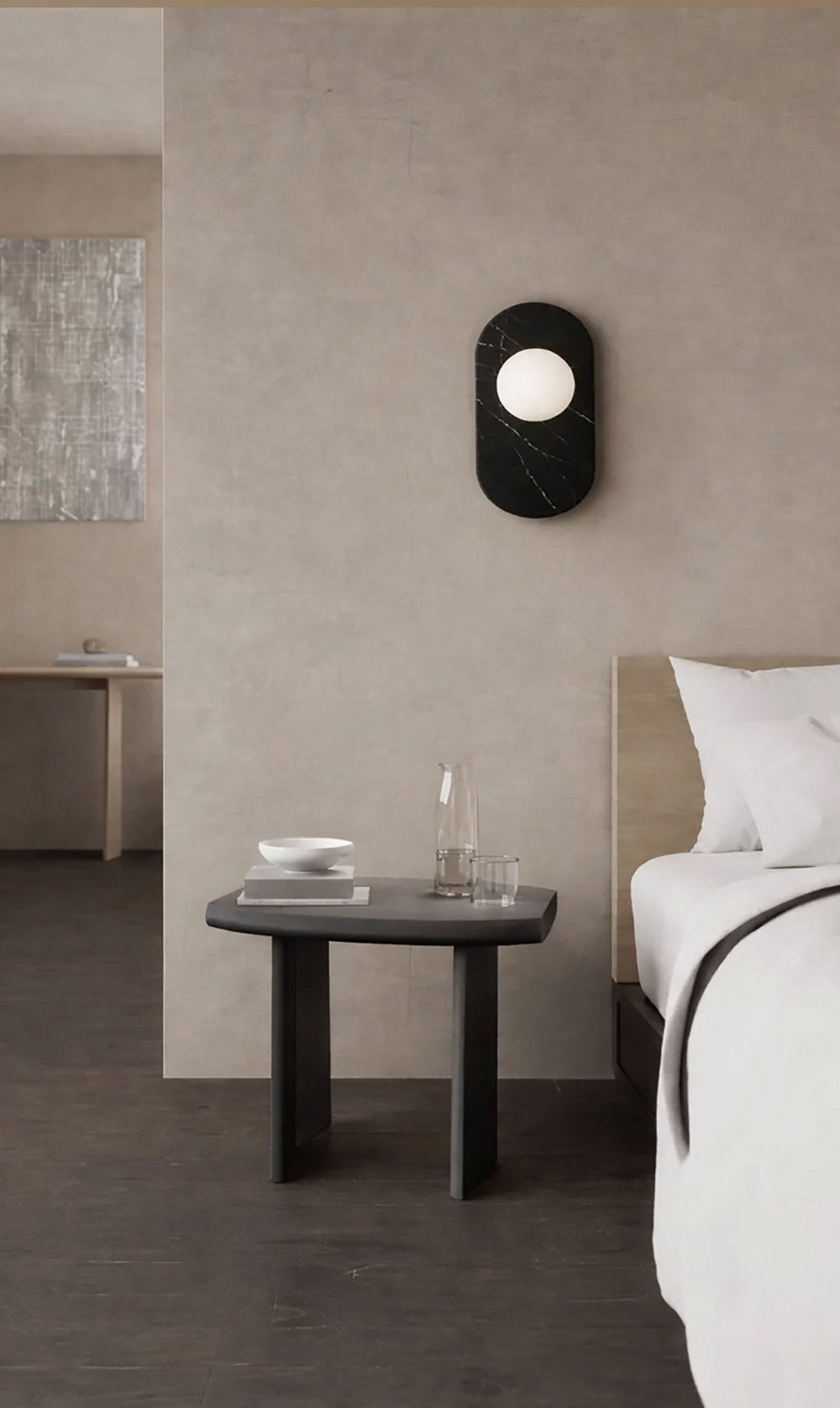 Plinto Marble Wall Sconce-Neutral Decor