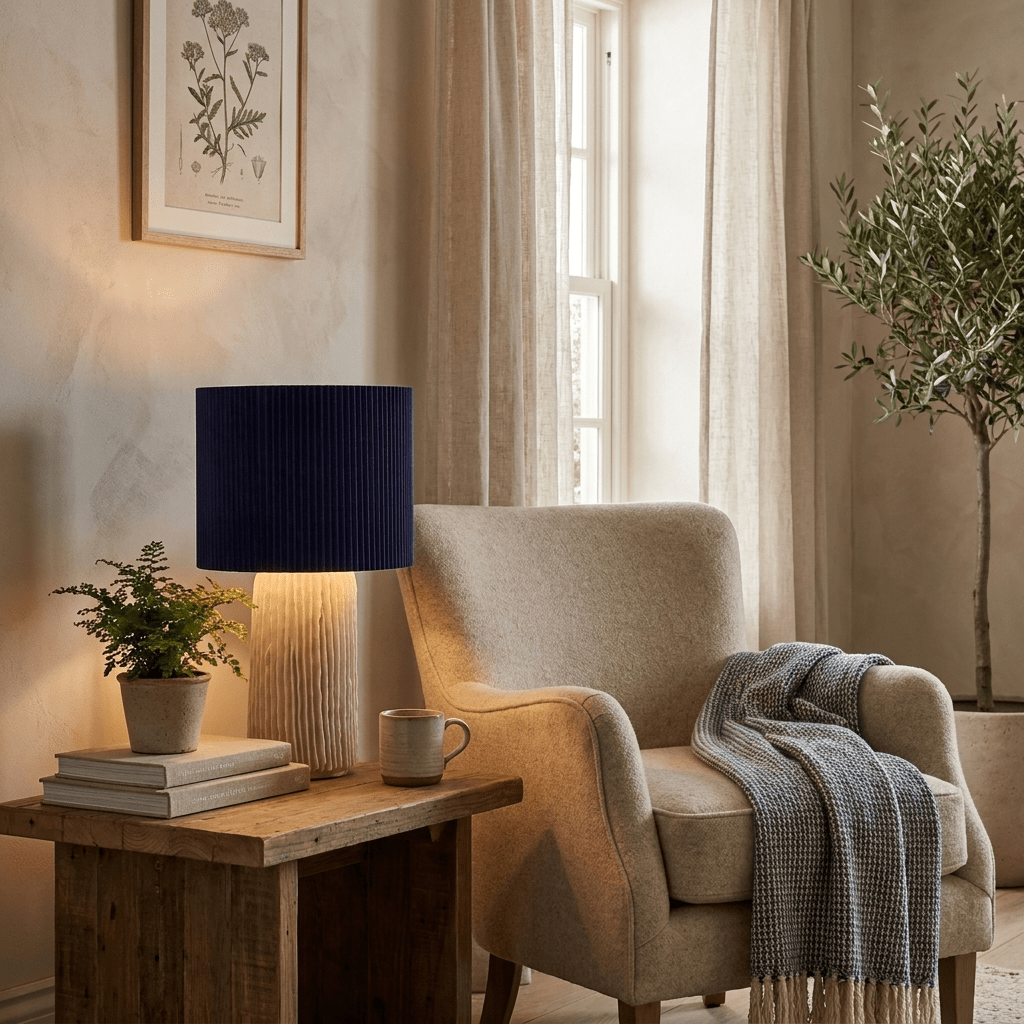 Plissa Pleated Table Lamp-Neutral Decor