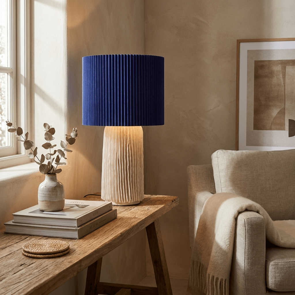 Plissa Pleated Table Lamp-Neutral Decor