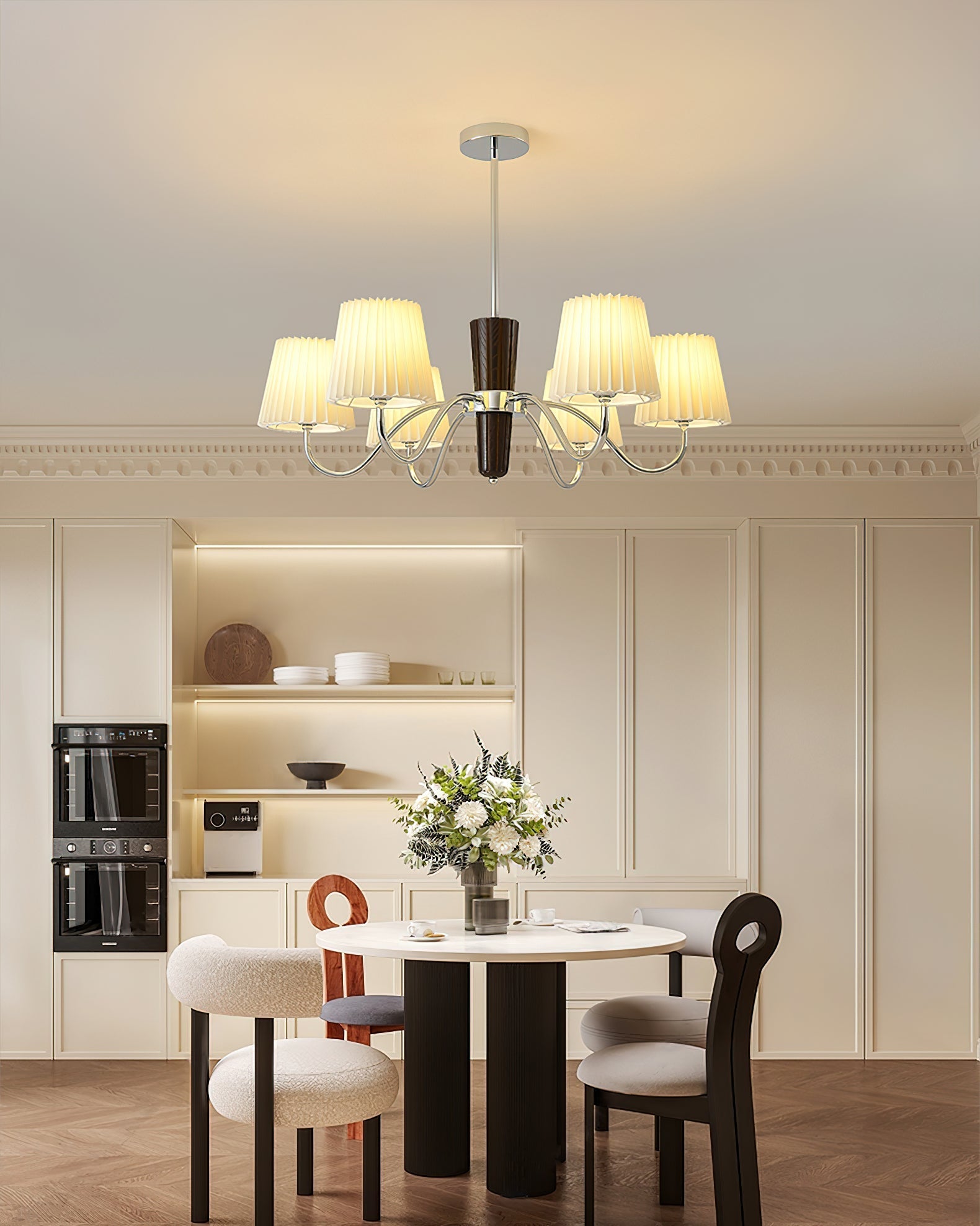Aurora Chandelier Pleated Fabric Classic-Neutral Decor