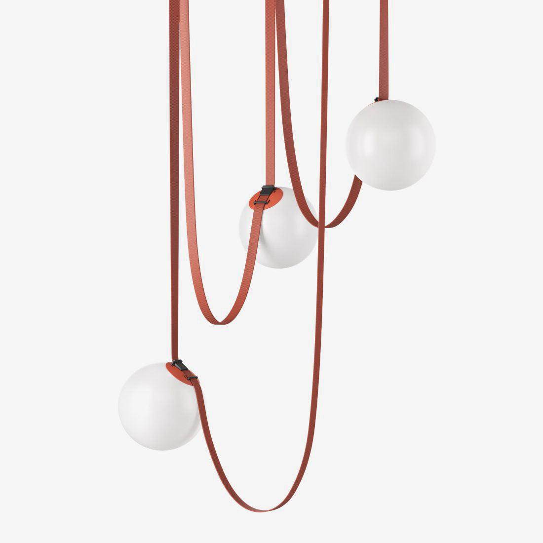 Lustra Pendant Lamp Leather Belt Glass-Neutral Decor