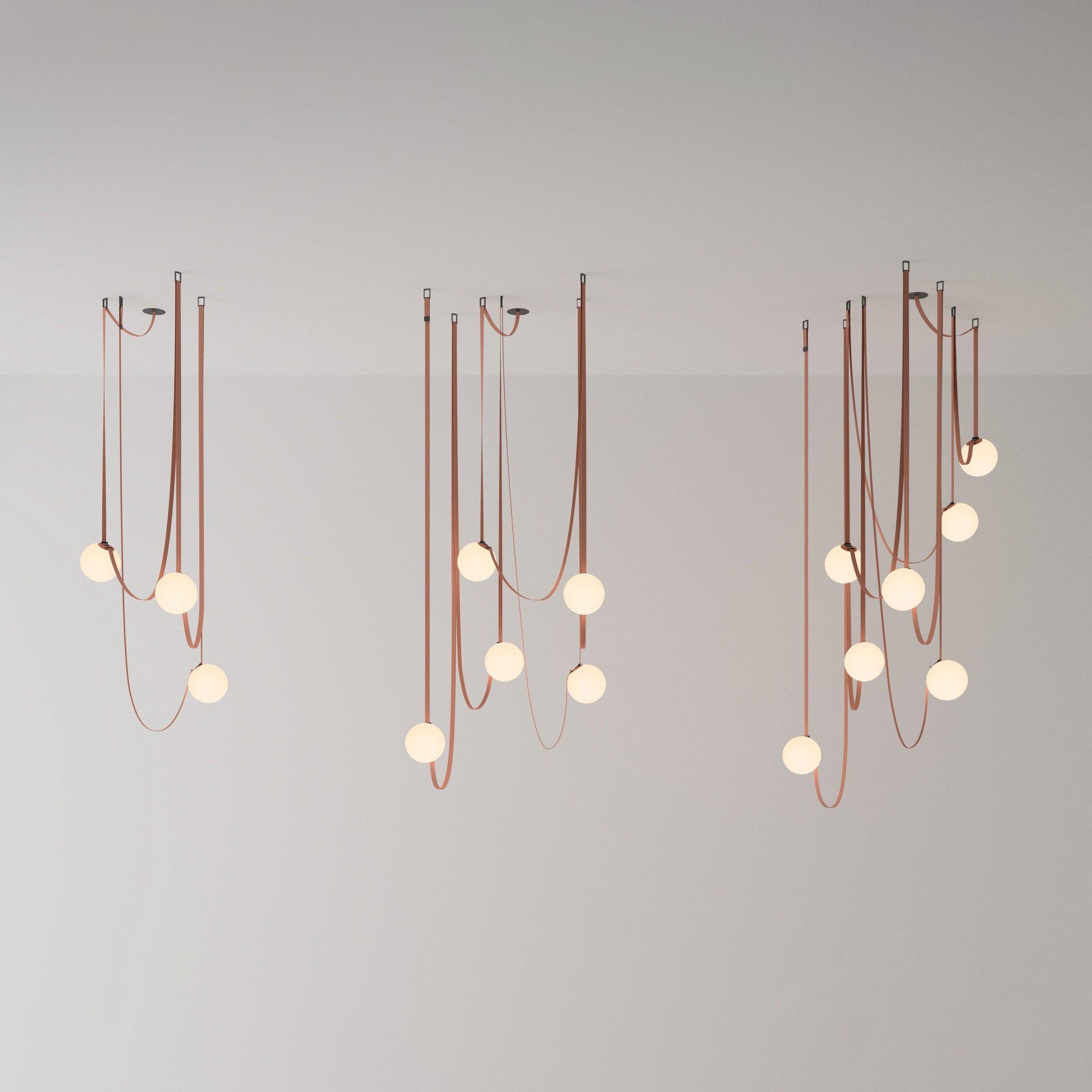 Lustra Pendant Lamp Leather Belt Glass-Neutral Decor
