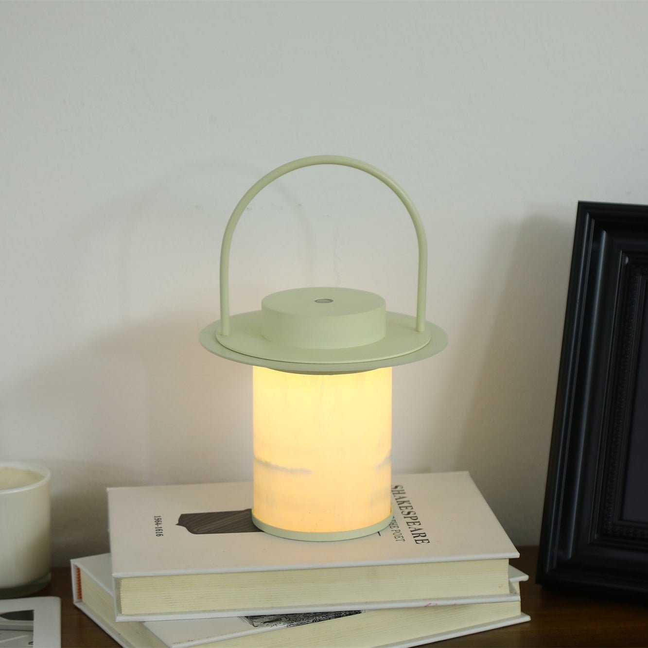 Pod Portable Rechargeable Alabaster Table Lamp-Neutral Decor