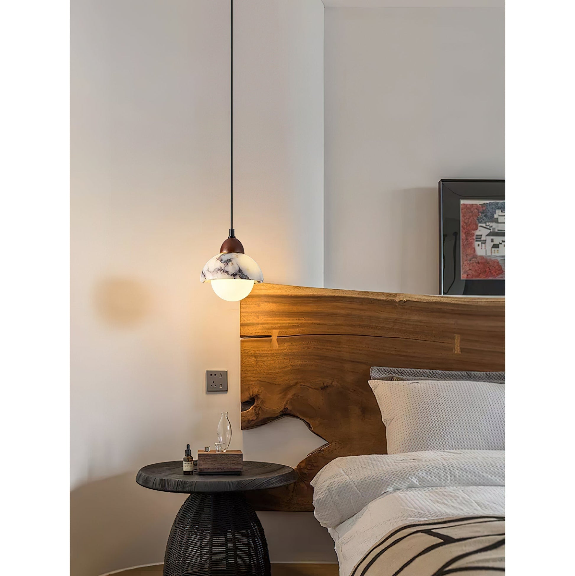 Vilaeisra Wooden Marble Pendant Lamp-Neutral Decor