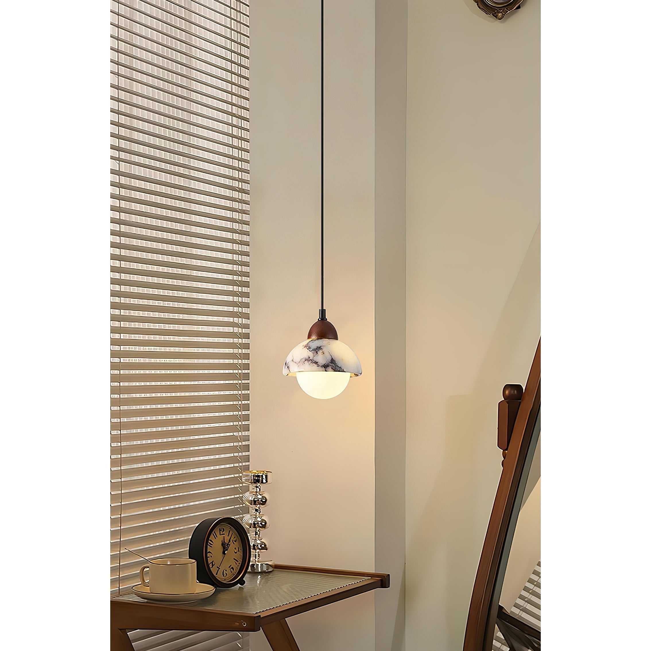 Vilaeisra Wooden Marble Pendant Lamp-Neutral Decor