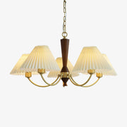 Lustra Chandelier White Pleated Lampshades-Neutral Decor