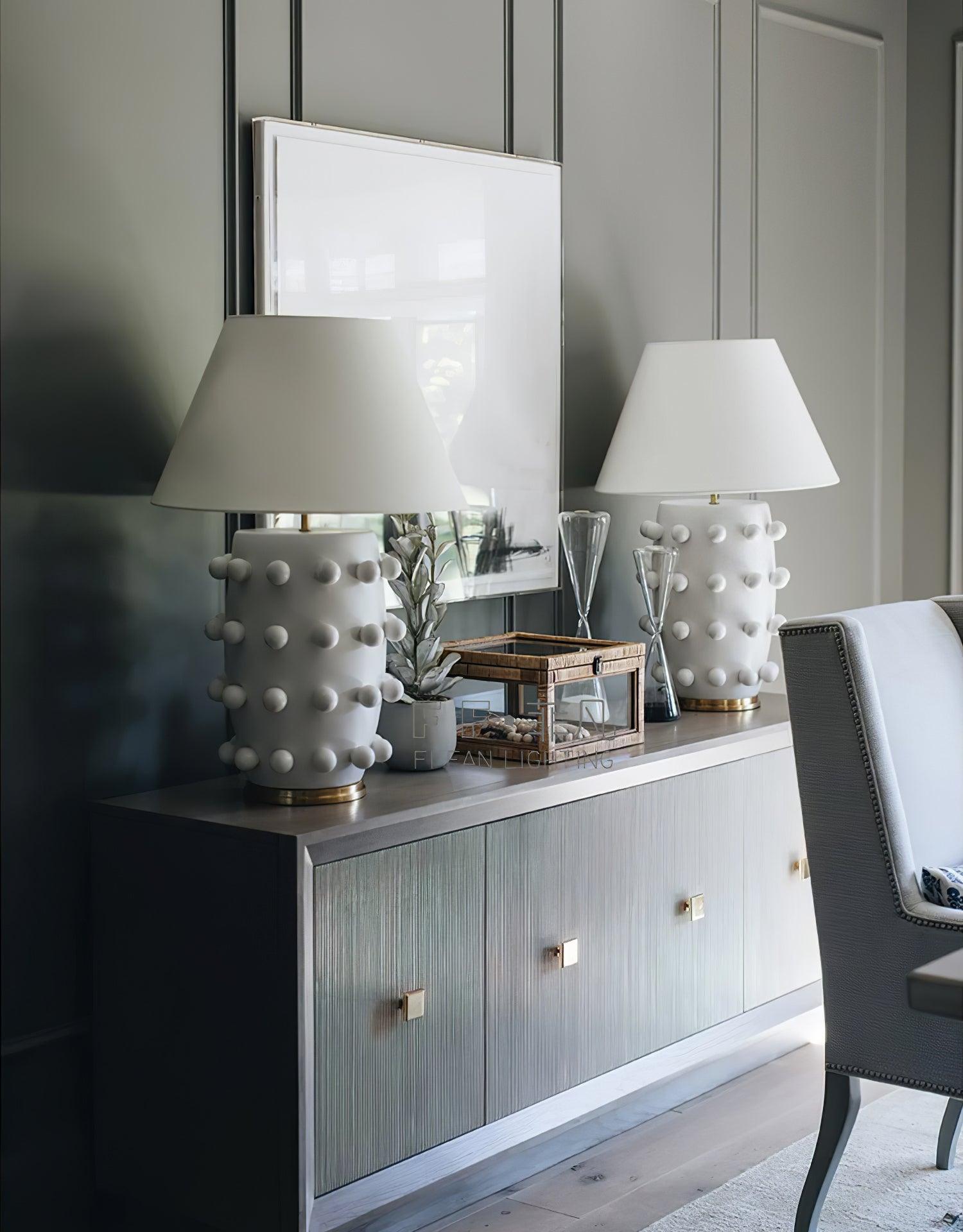 Nanex Ceramic Fabric Table Lamp-Neutral Decor