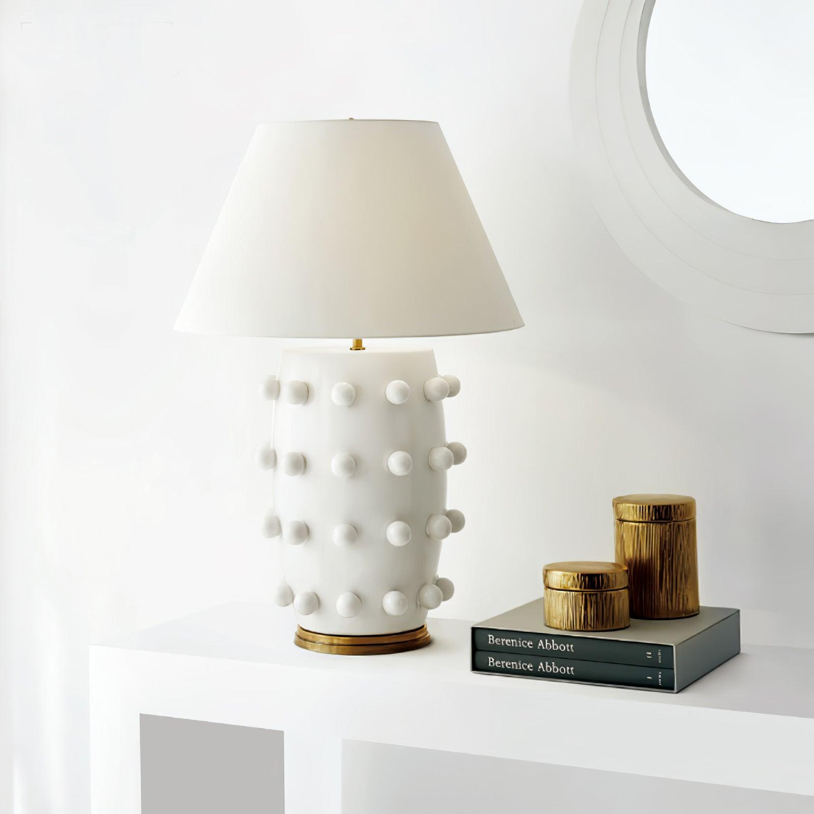 Nanex Ceramic Fabric Table Lamp-Neutral Decor