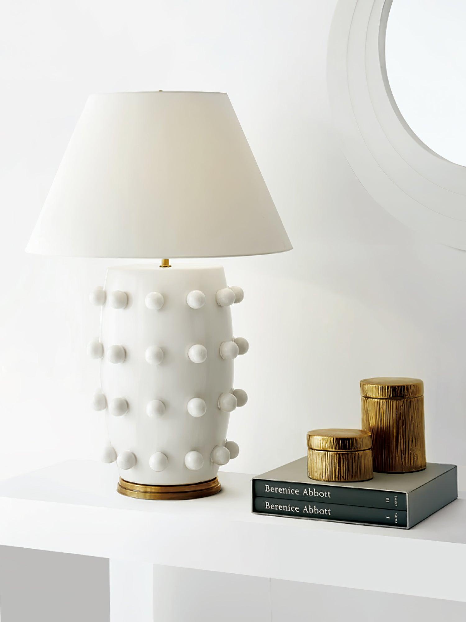 Nanex Ceramic Fabric Table Lamp-Neutral Decor