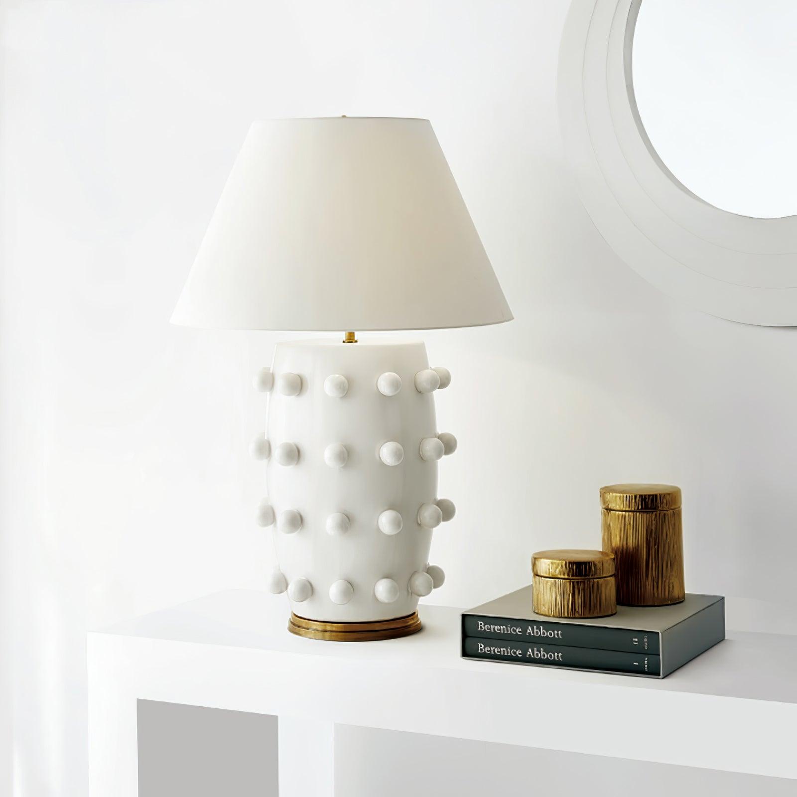 Nanex Ceramic Fabric Table Lamp-Neutral Decor