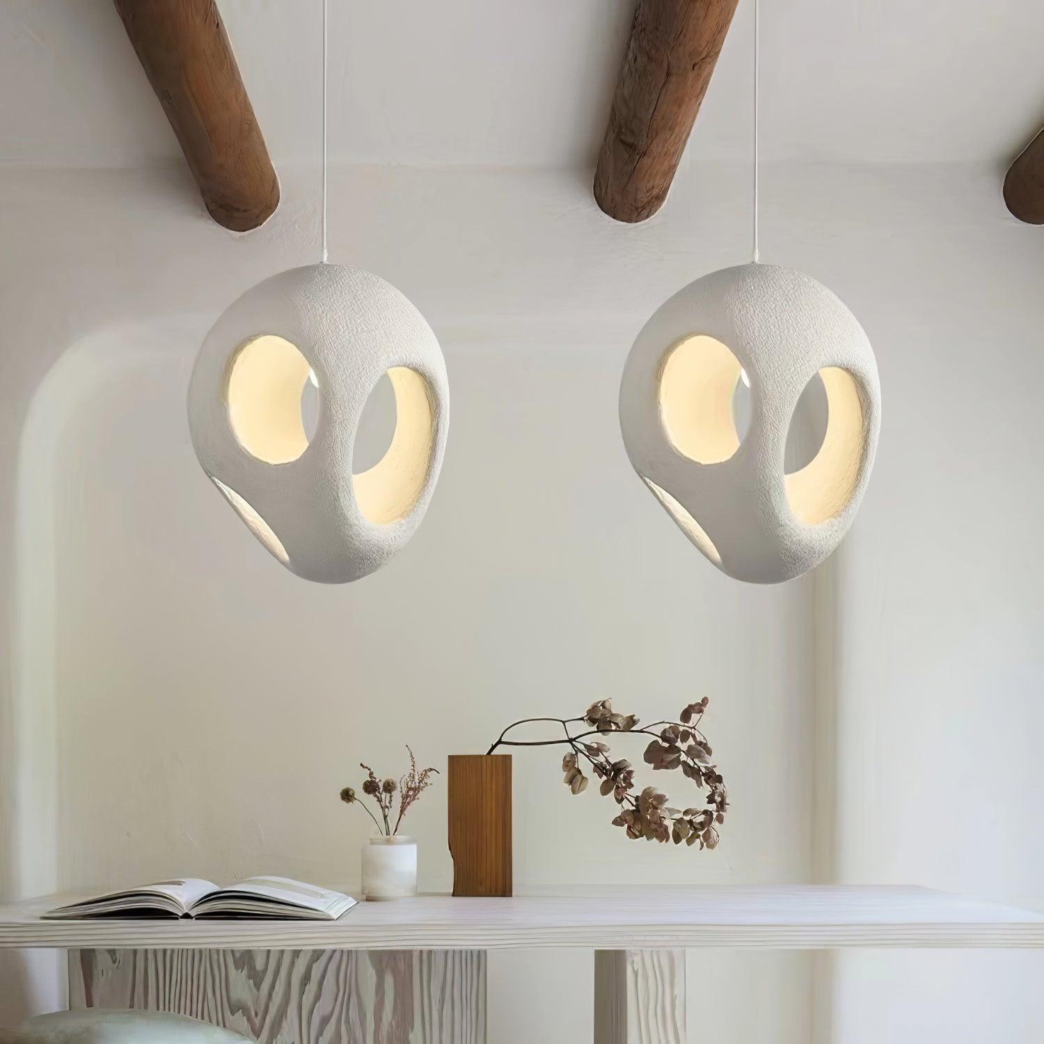 Avlaeara Wabi-Sabi Resin Pendant Light-Neutral Decor