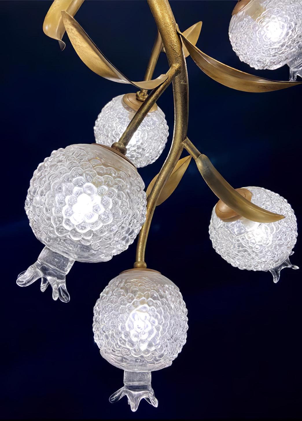Bexlyn Elegance Pomegranate Brass Glass Ceiling Lamp-Neutral Decor
