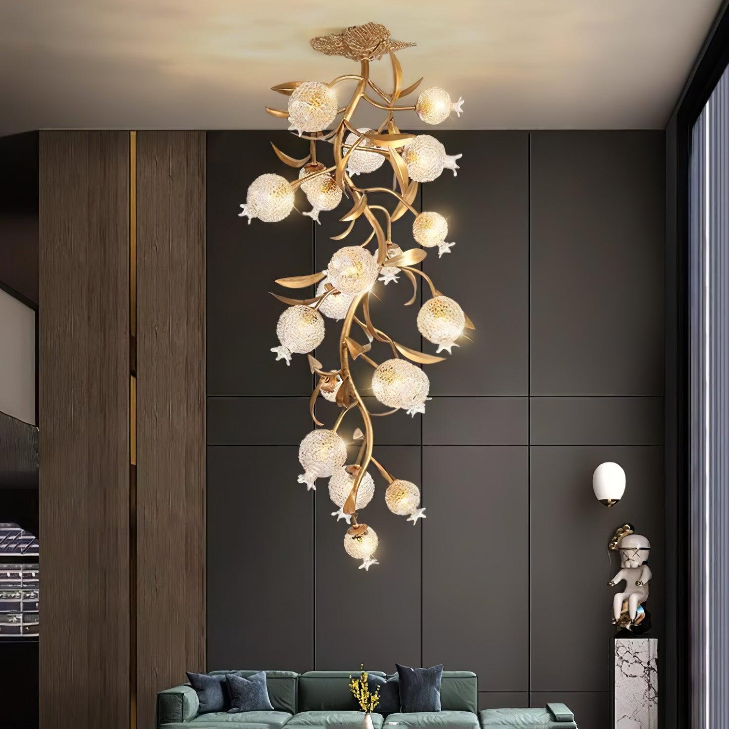 Bexlyn Elegance Pomegranate Brass Glass Ceiling Lamp-Neutral Decor