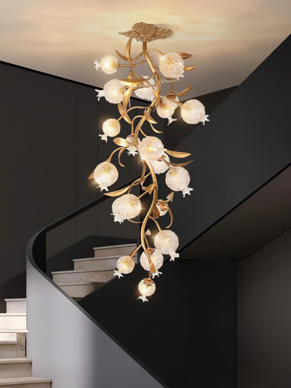 Bexlyn Elegance Pomegranate Brass Glass Ceiling Lamp-Neutral Decor