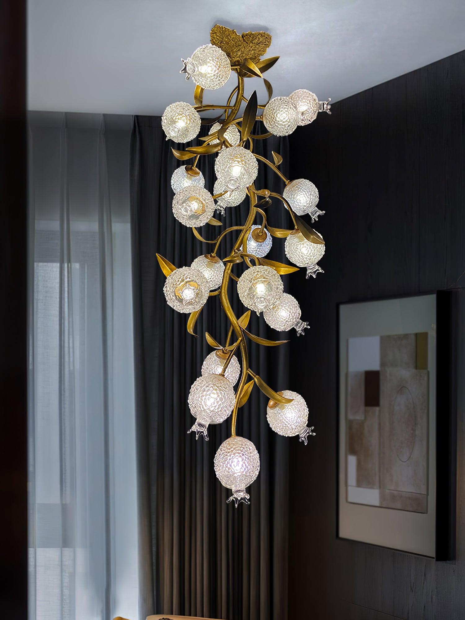 Bexlyn Elegance Pomegranate Brass Glass Ceiling Lamp-Neutral Decor