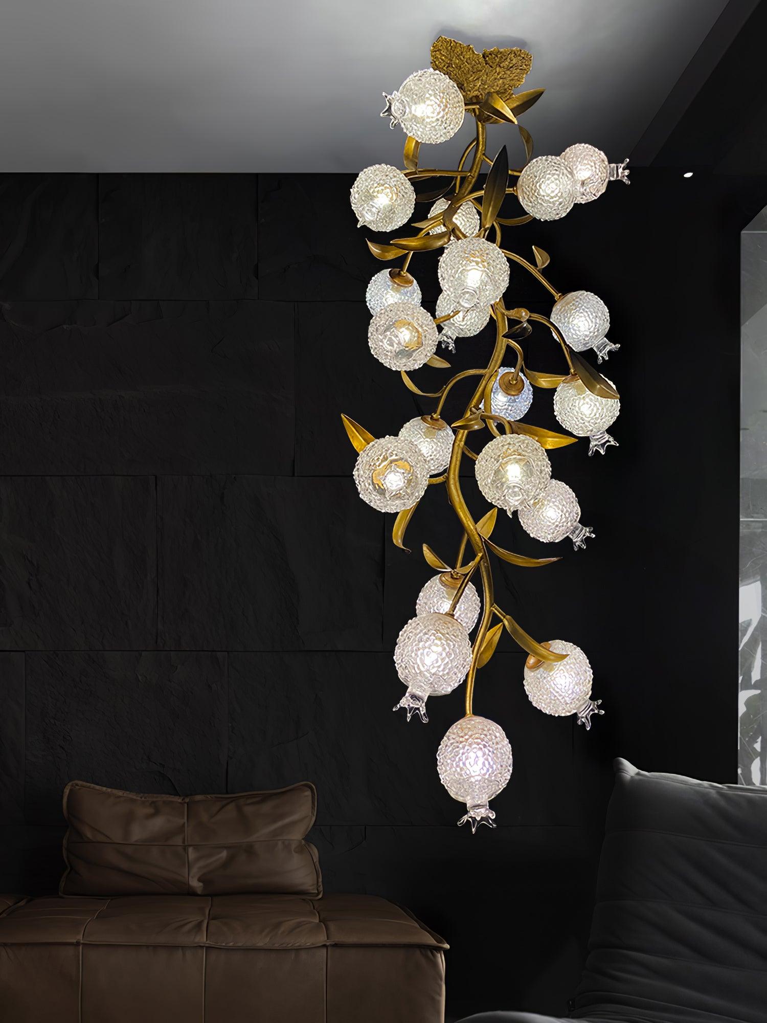 Bexlyn Elegance Pomegranate Brass Glass Ceiling Lamp-Neutral Decor