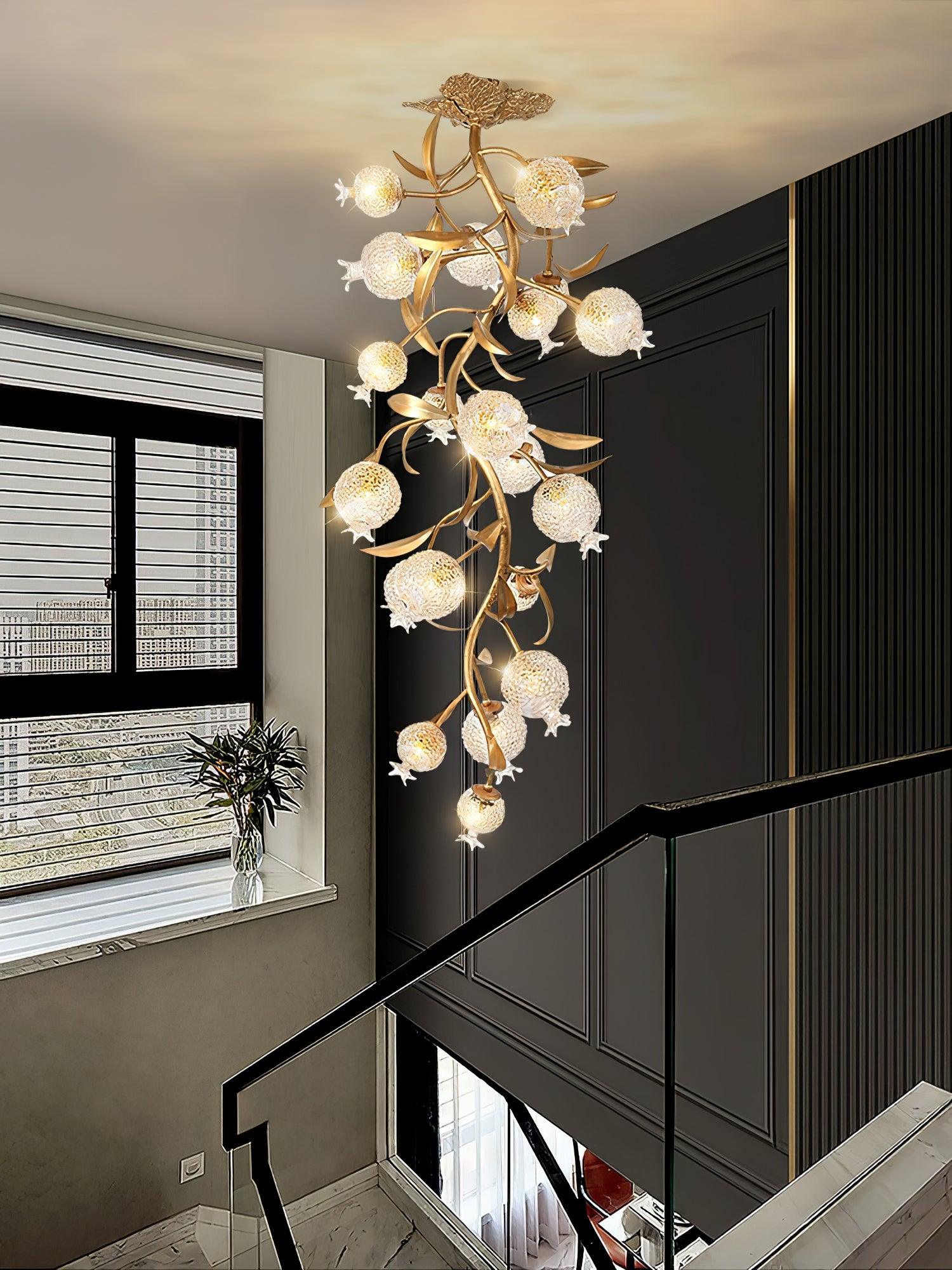 Bexlyn Elegance Pomegranate Brass Glass Ceiling Lamp-Neutral Decor