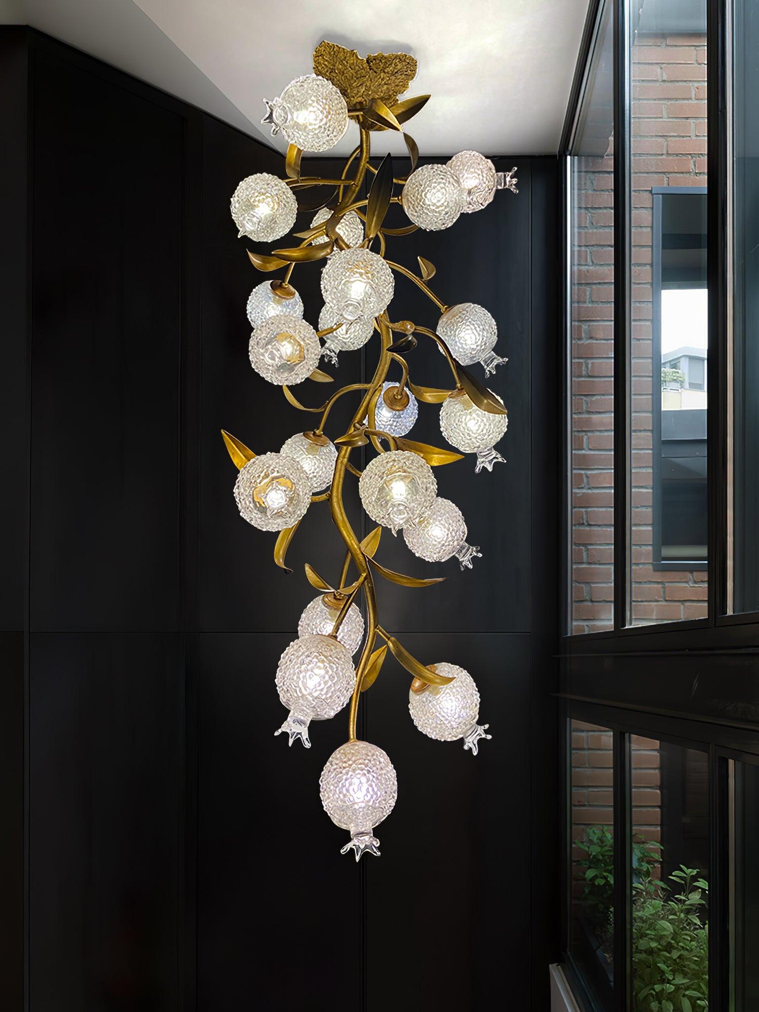 Bexlyn Elegance Pomegranate Brass Glass Ceiling Lamp-Neutral Decor