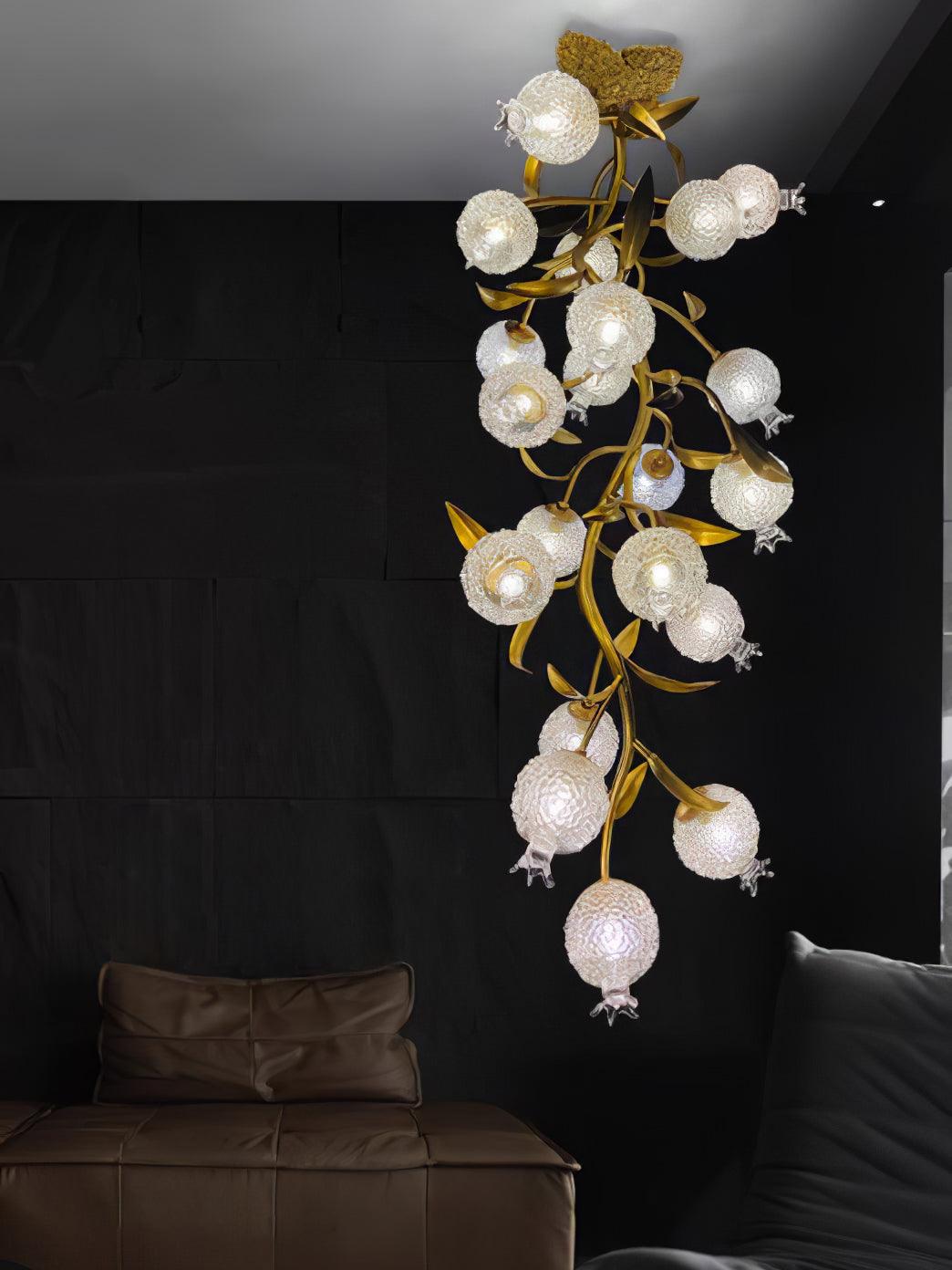 Bexlyn Elegance Pomegranate Brass Glass Ceiling Lamp-Neutral Decor