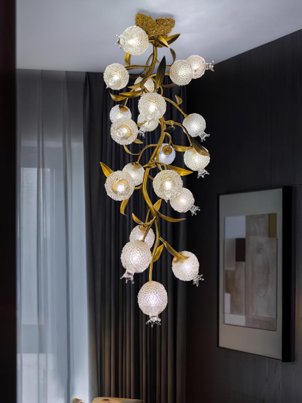 Bexlyn Elegance Pomegranate Brass Glass Ceiling Lamp-Neutral Decor