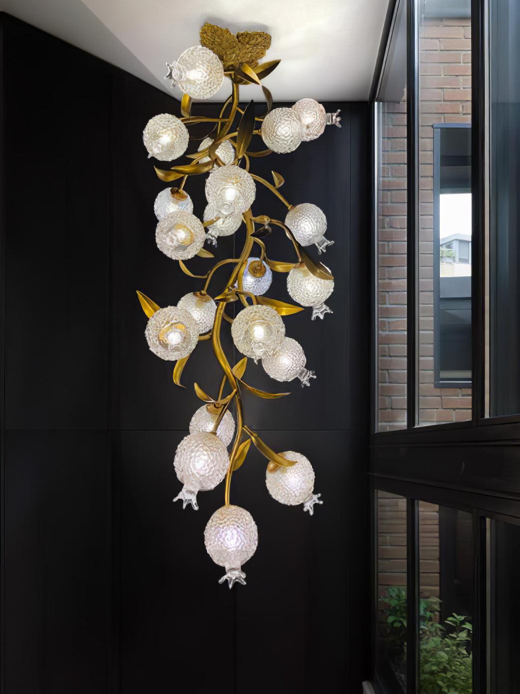 Bexlyn Elegance Pomegranate Brass Glass Ceiling Lamp-Neutral Decor