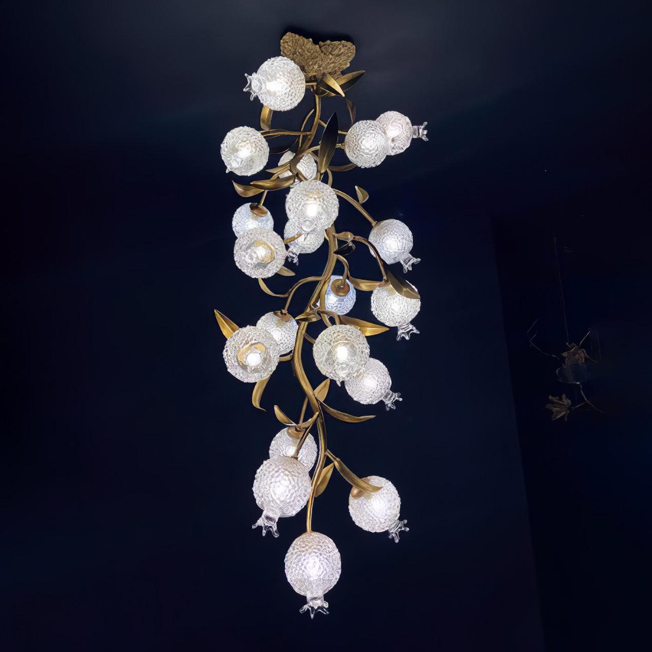 Bexlyn Elegance Pomegranate Brass Glass Ceiling Lamp-Neutral Decor