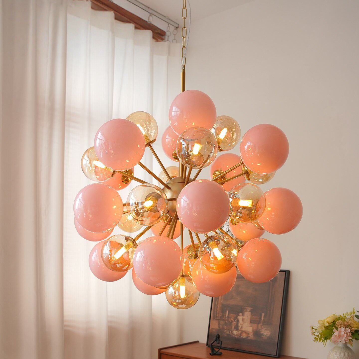 Pomelia Glass Globe Sputnik Chandelier-Neutral Decor