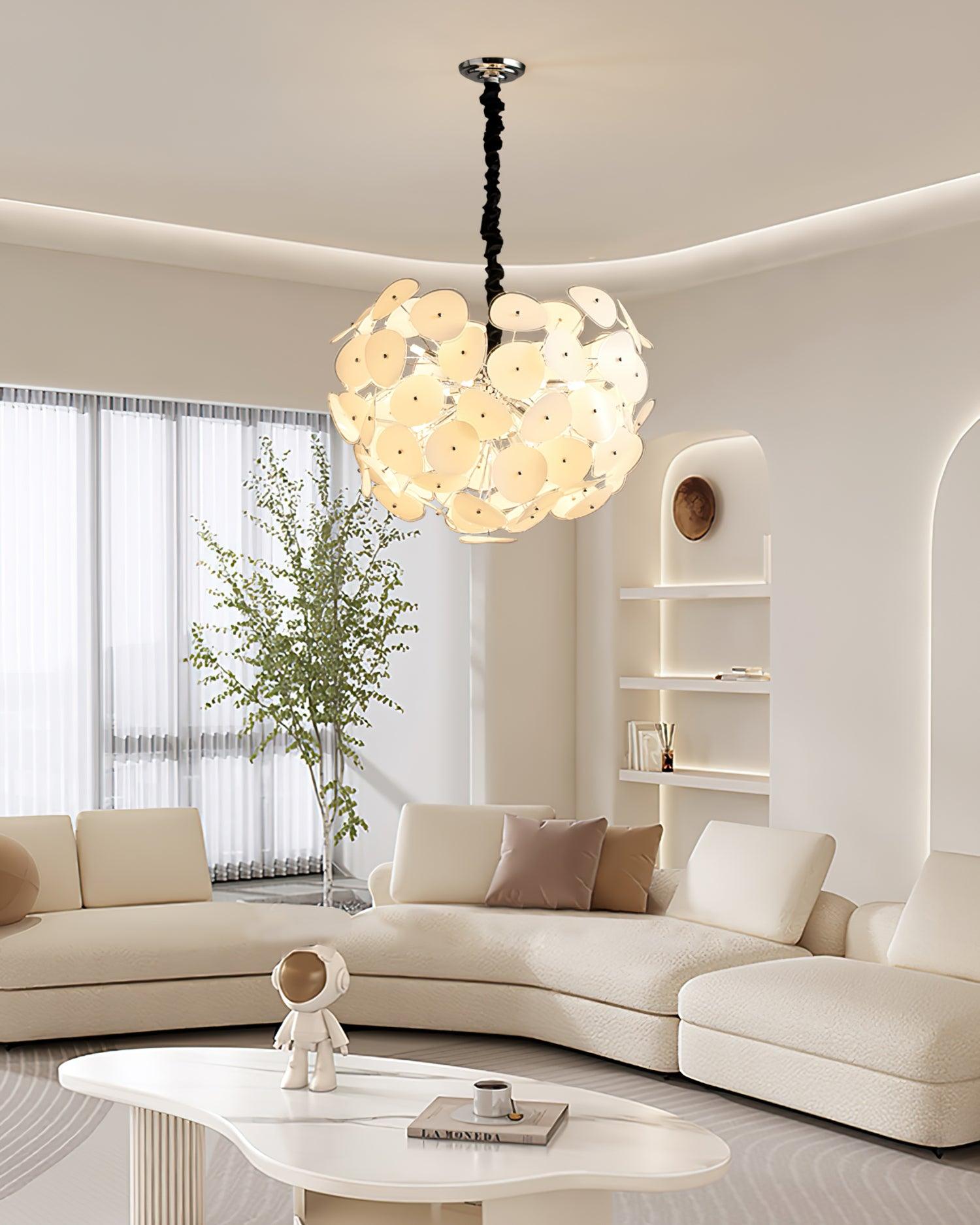 Orcariol Futuristic Glass Chandelier-Neutral Decor