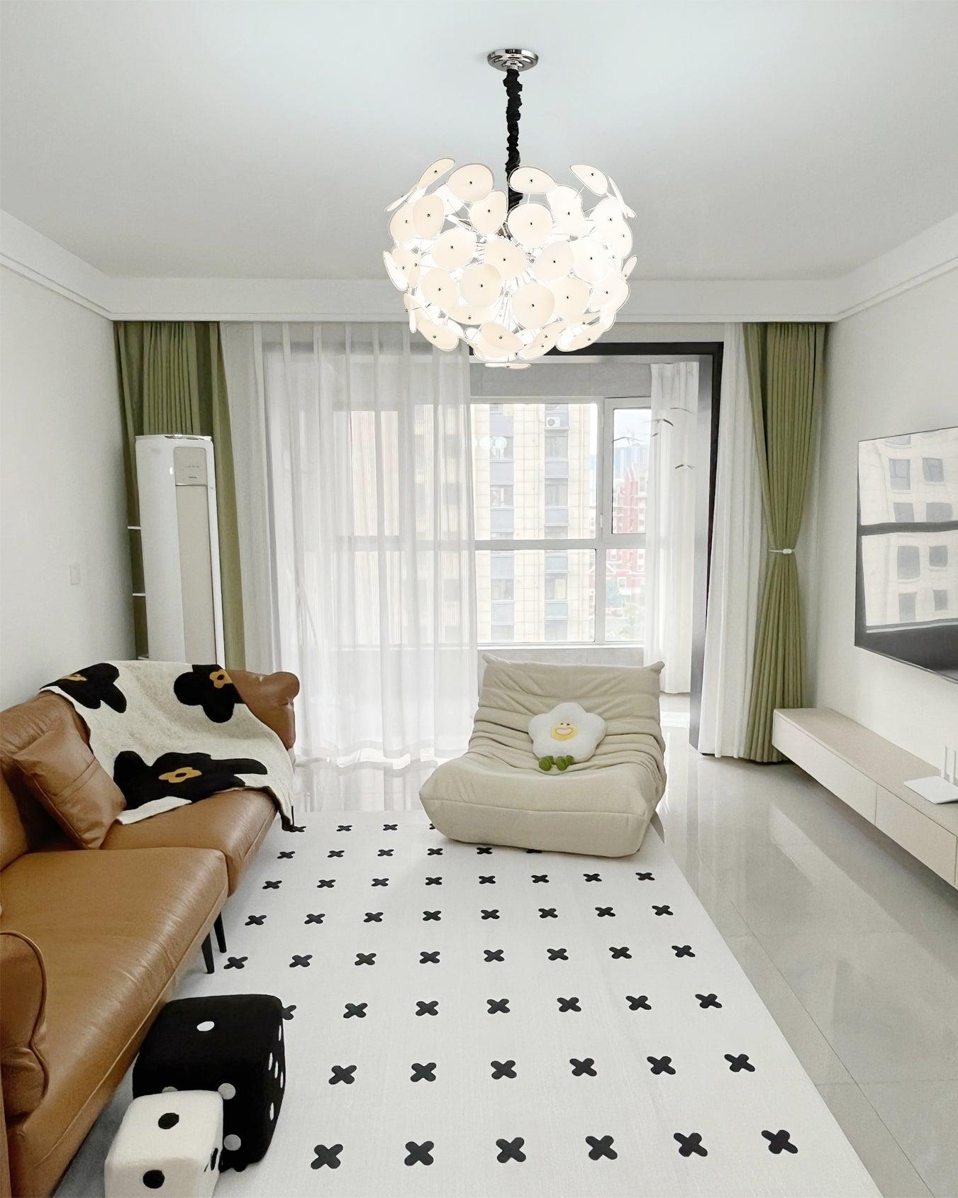 Orcariol Futuristic Glass Chandelier-Neutral Decor