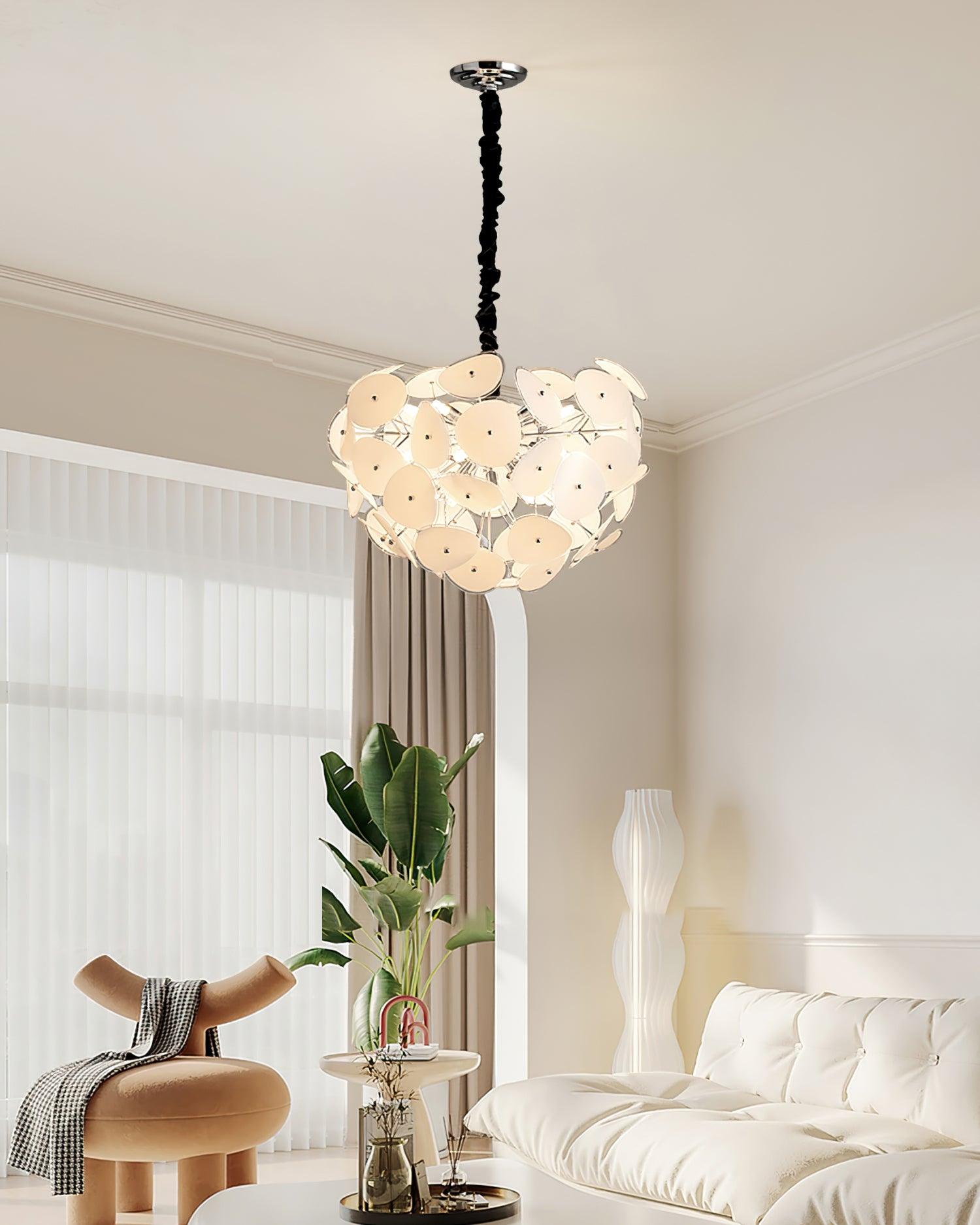 Orcariol Futuristic Glass Chandelier-Neutral Decor