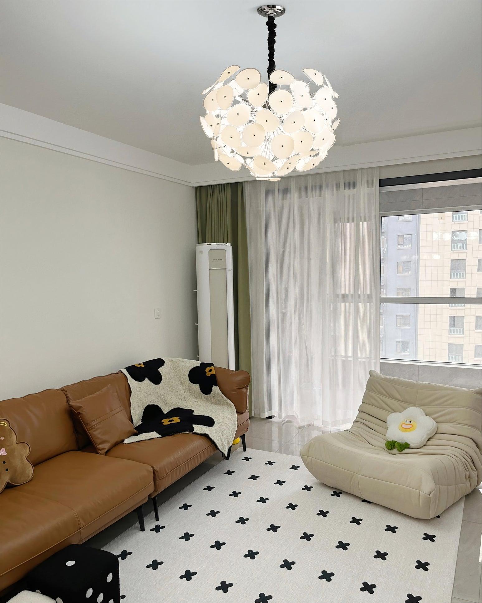 Orcariol Futuristic Glass Chandelier-Neutral Decor