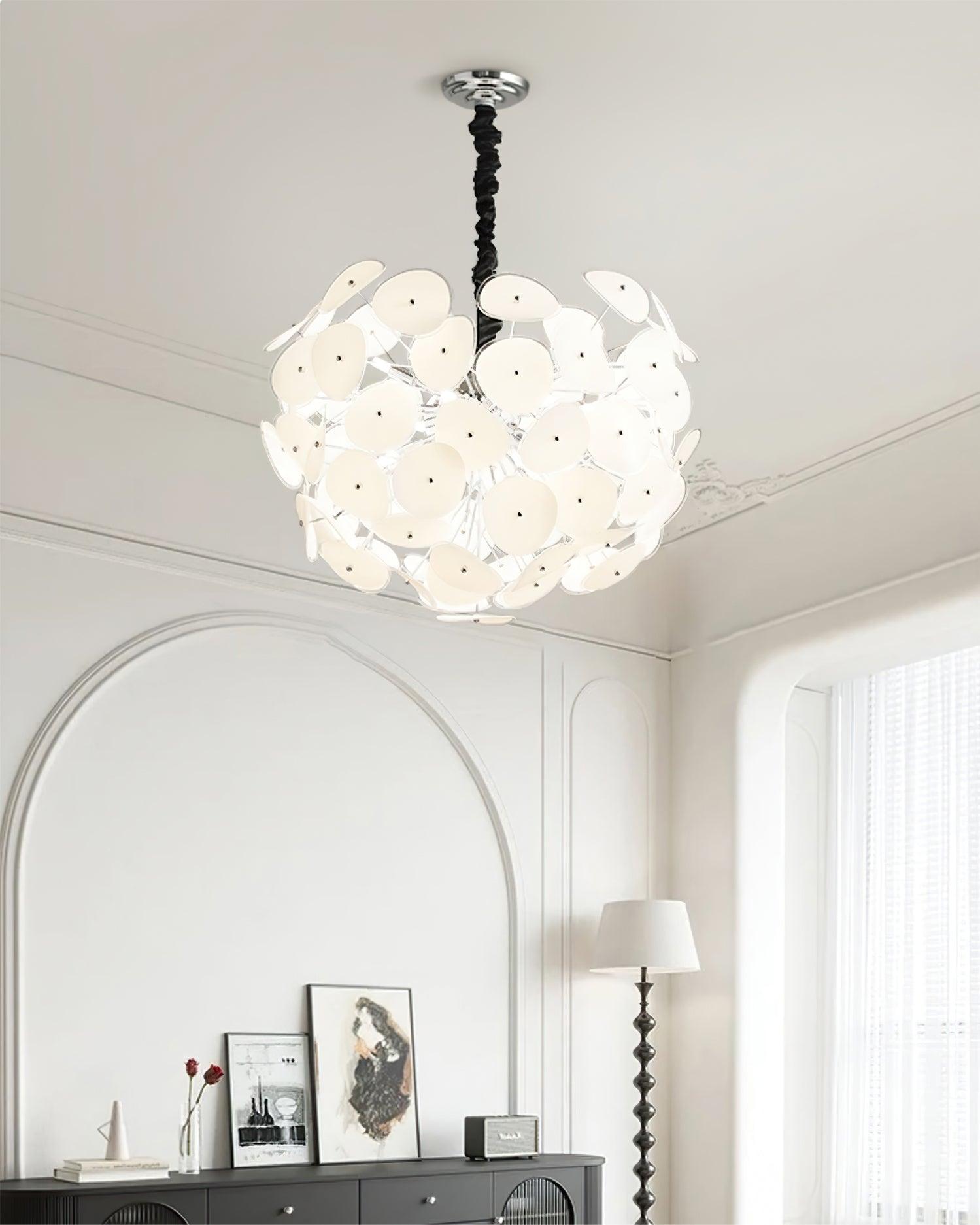 Orcariol Futuristic Glass Chandelier-Neutral Decor