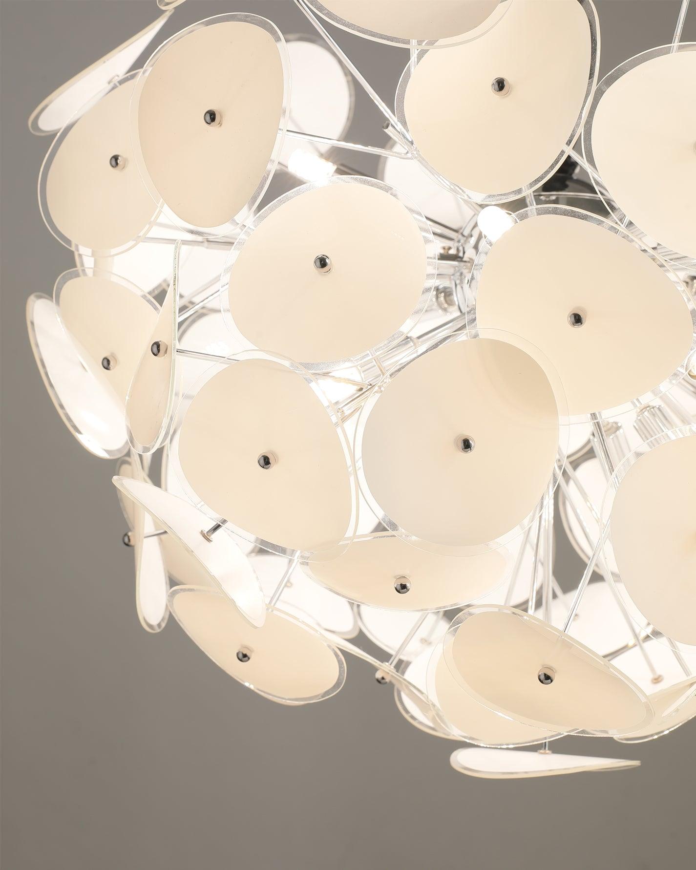 Orcariol Futuristic Glass Chandelier-Neutral Decor