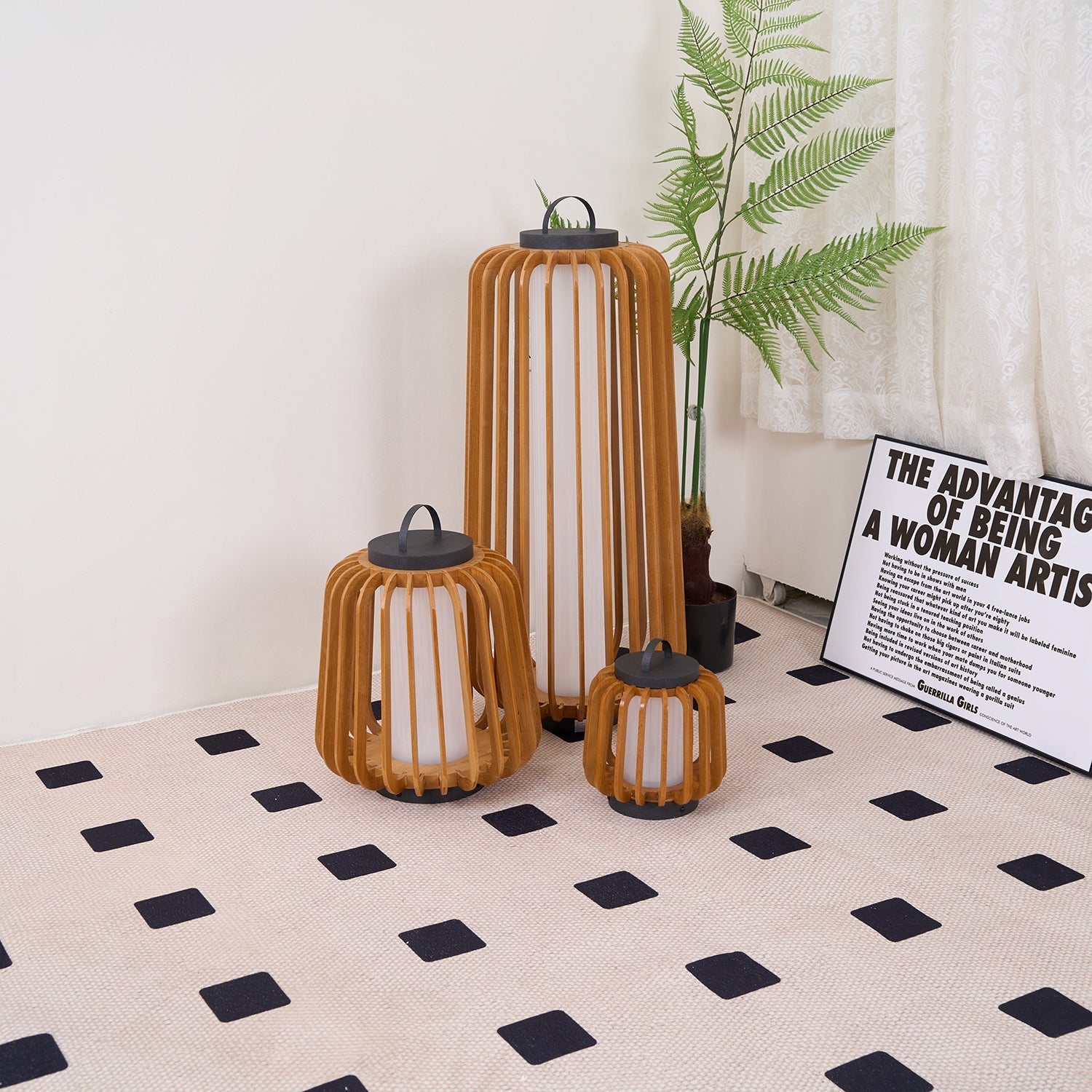 Irina Premium Art Portable Lantern Outdoor Light-Neutral Decor