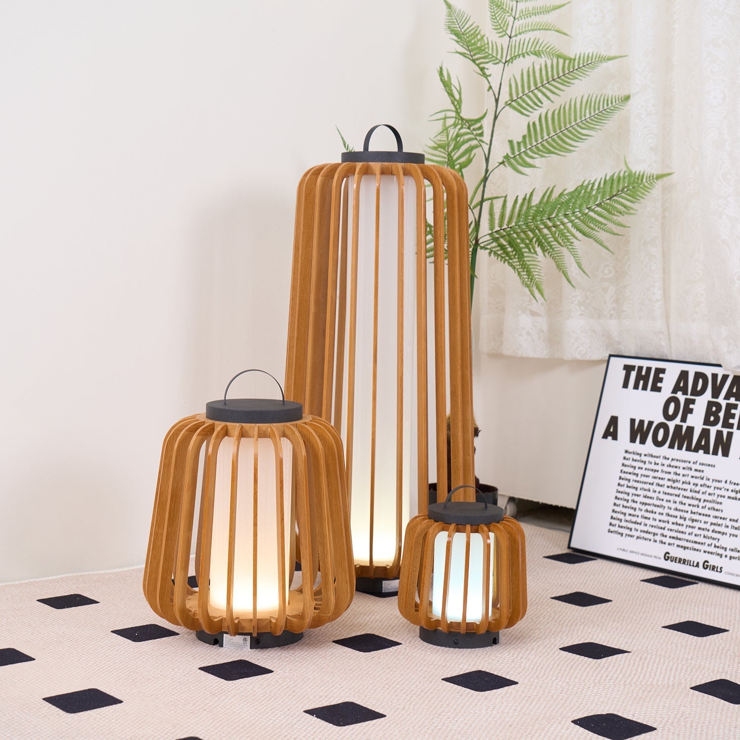 Irina Premium Art Portable Lantern Outdoor Light-Neutral Decor