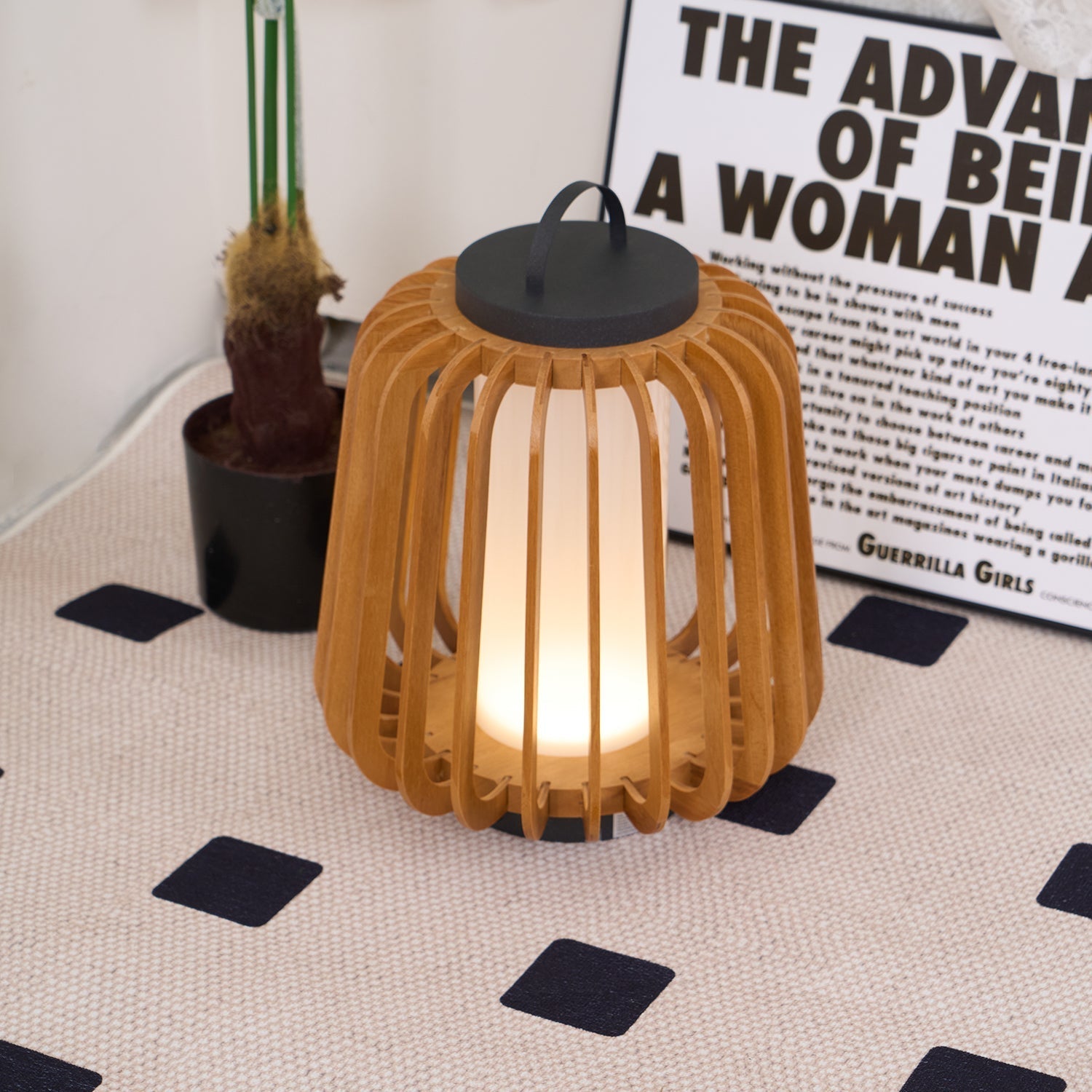Irina Premium Art Portable Lantern Outdoor Light-Neutral Decor