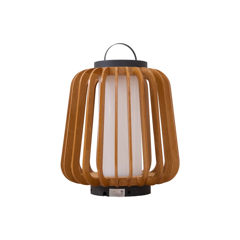 Belora Portable Rechargeable Wood Lantern Outdoor Light-Neutral Decor