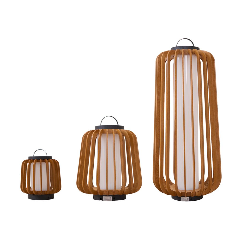 Belora Portable Rechargeable Wood Lantern Outdoor Light-Neutral Decor
