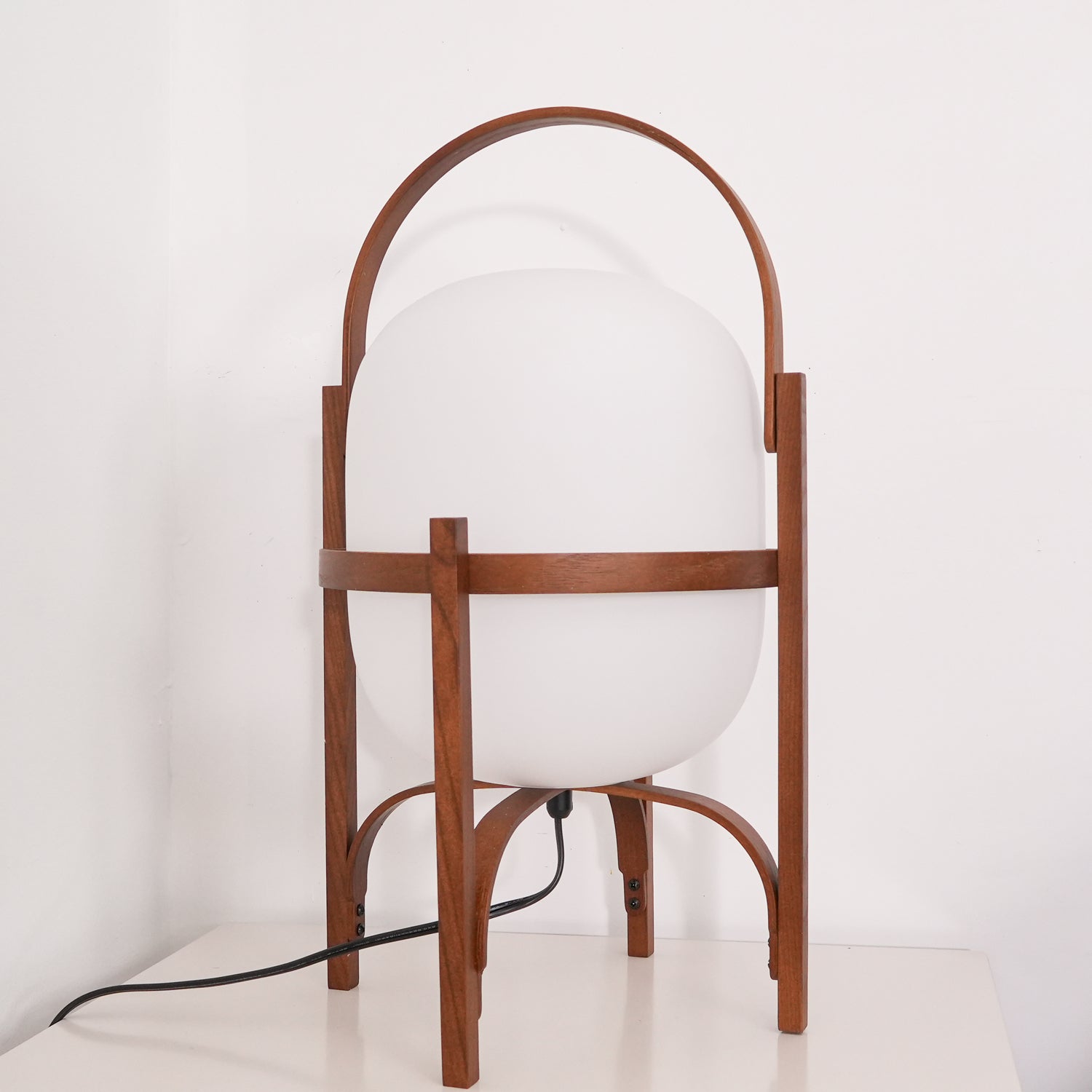 Lethra Wood Glass Table Lamp-Neutral Decor