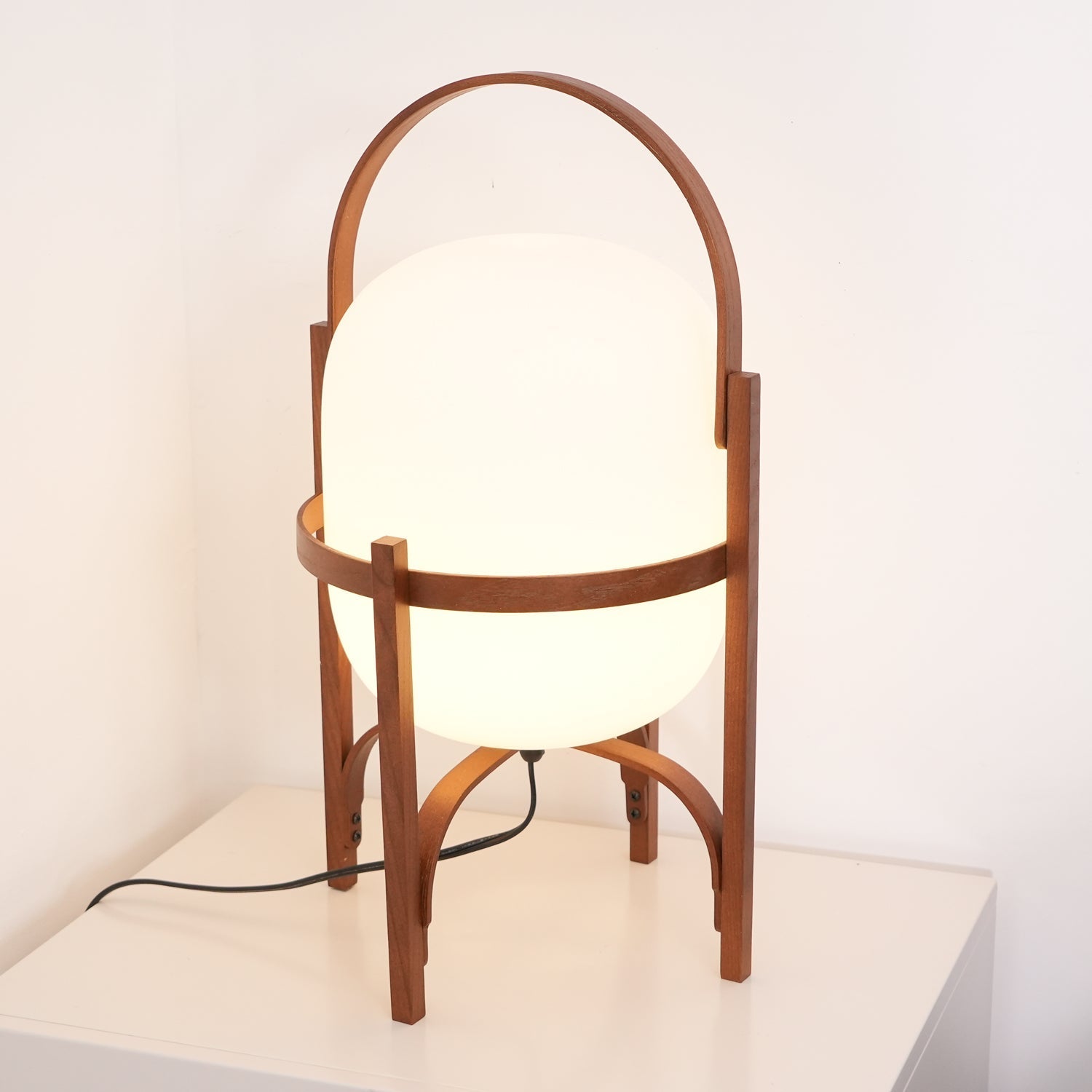 Lethra Wood Glass Table Lamp-Neutral Decor