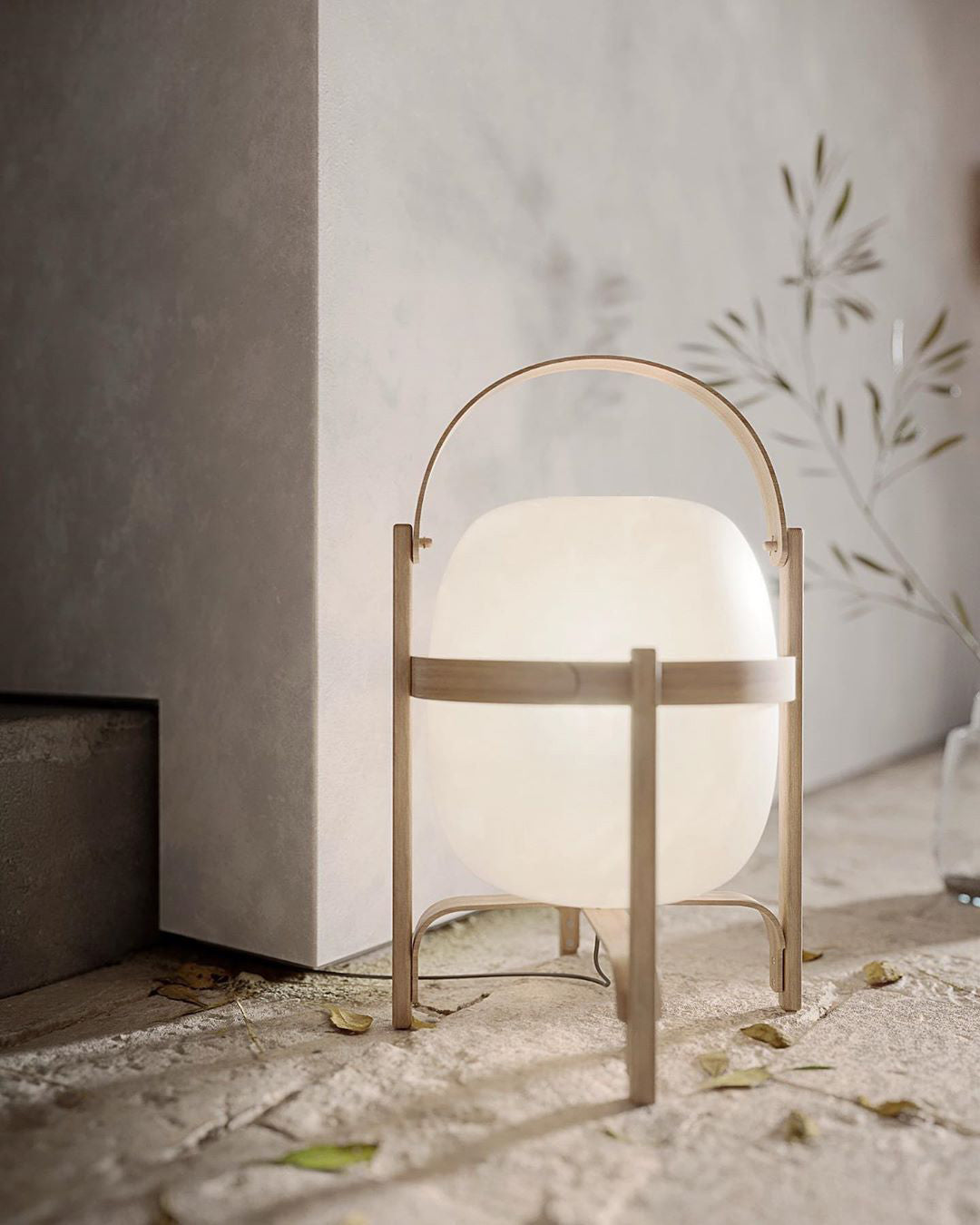 Lethra Wood Glass Table Lamp-Neutral Decor