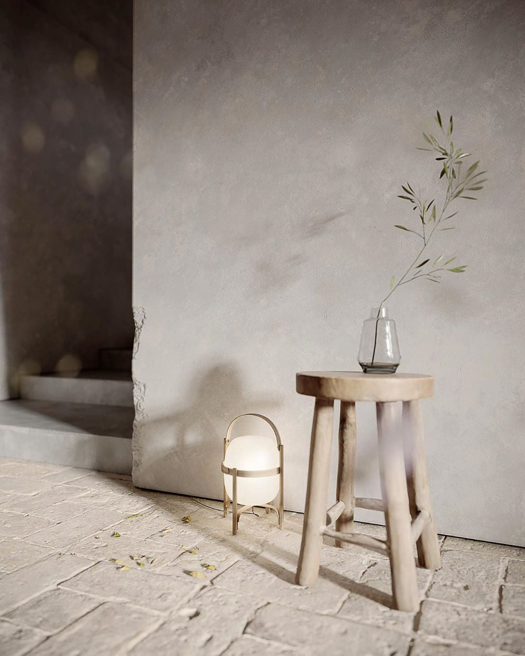 Lethra Wood Glass Table Lamp-Neutral Decor