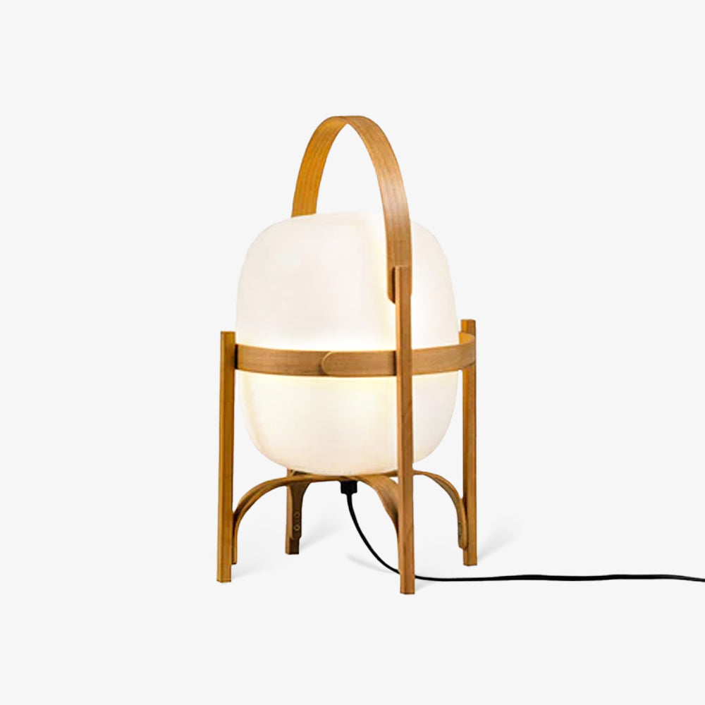 Lethra Wood Glass Table Lamp-Neutral Decor