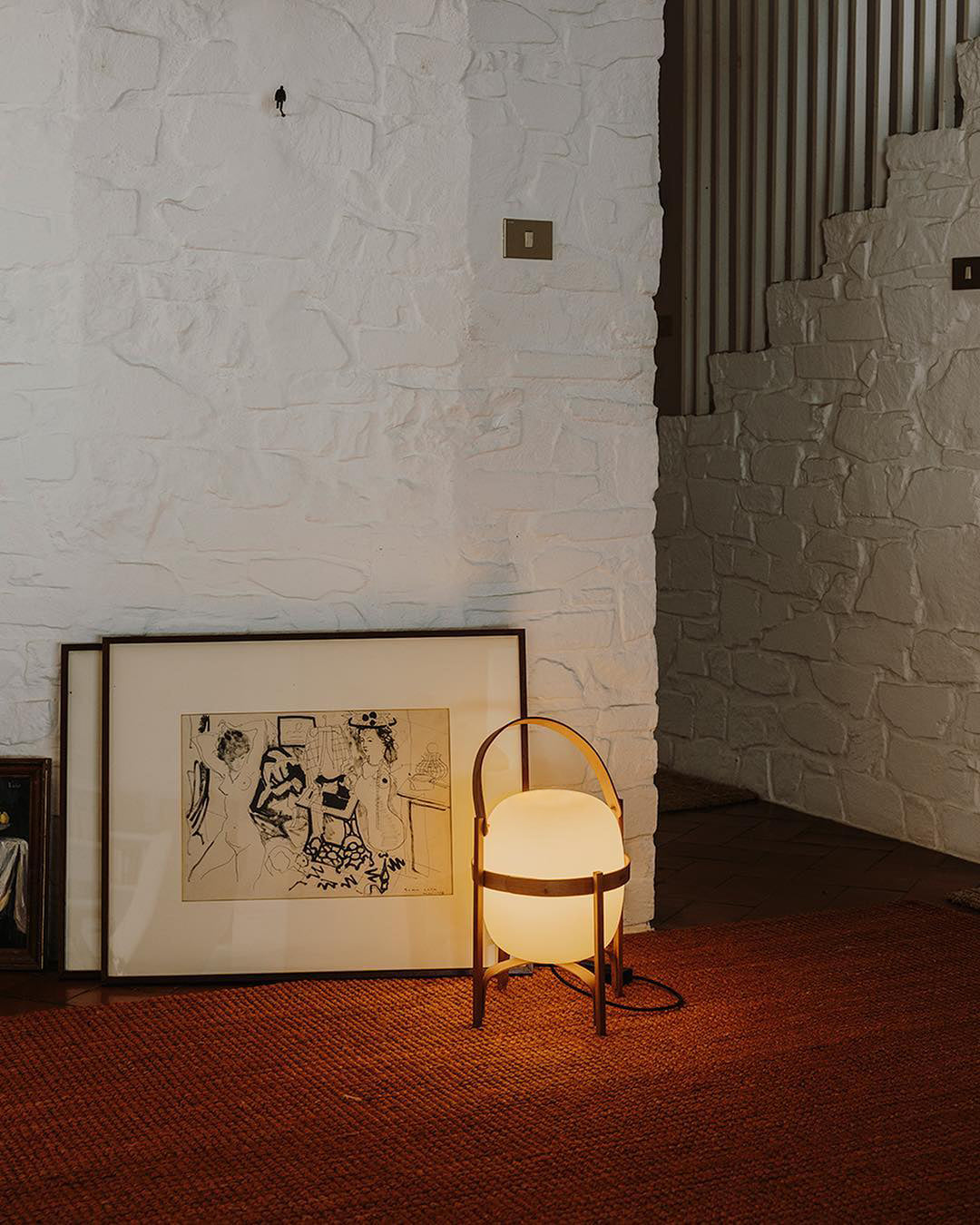 Lethra Wood Glass Table Lamp-Neutral Decor