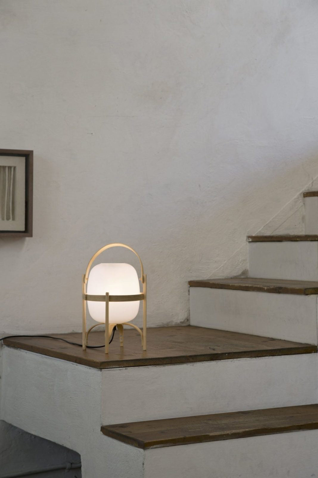 Lethra Wood Glass Table Lamp-Neutral Decor